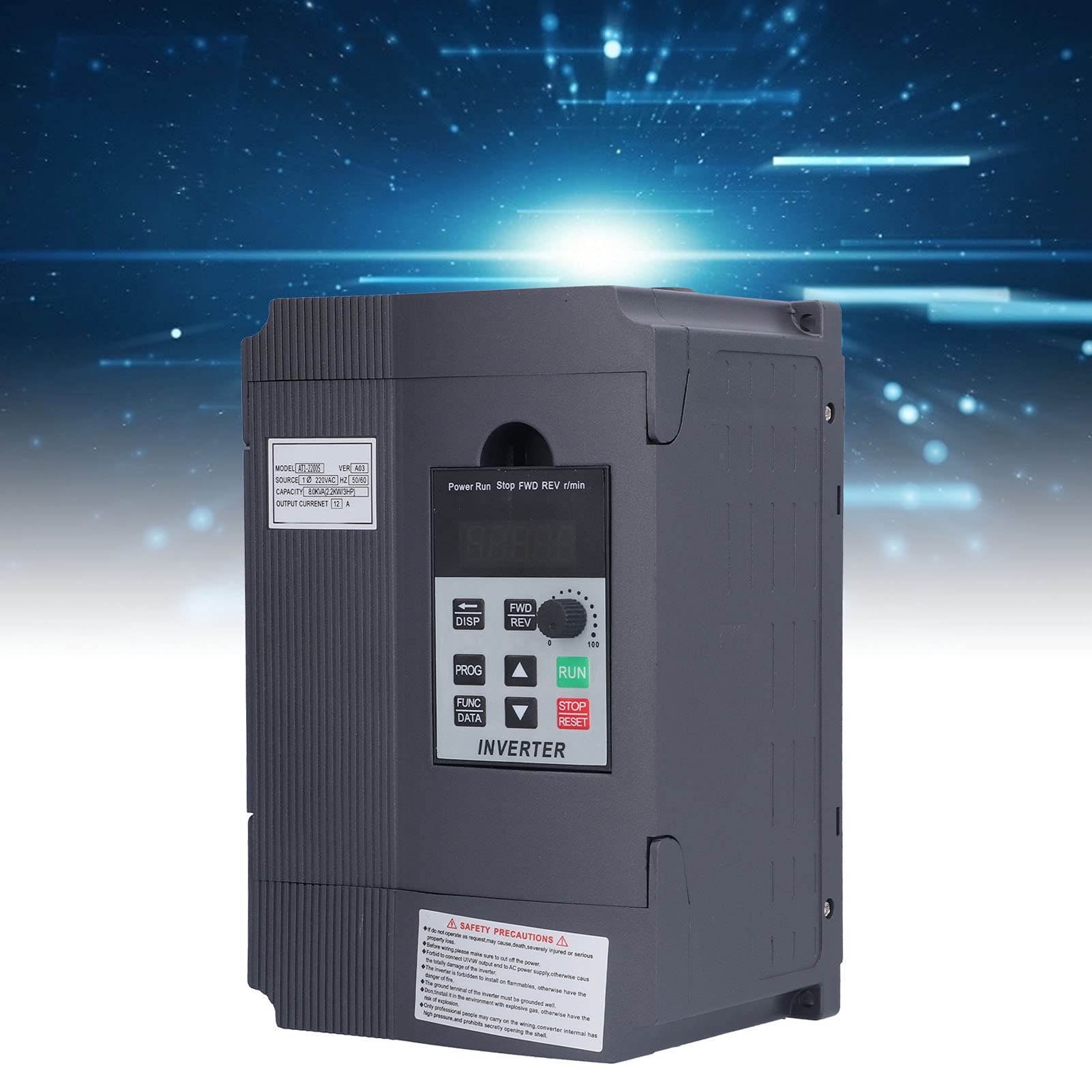 Frequenzumrichter VFD 2.2KW 220V Einphasen Universal Frequenzumwandler zur Steuerung der Motordrehzahl
