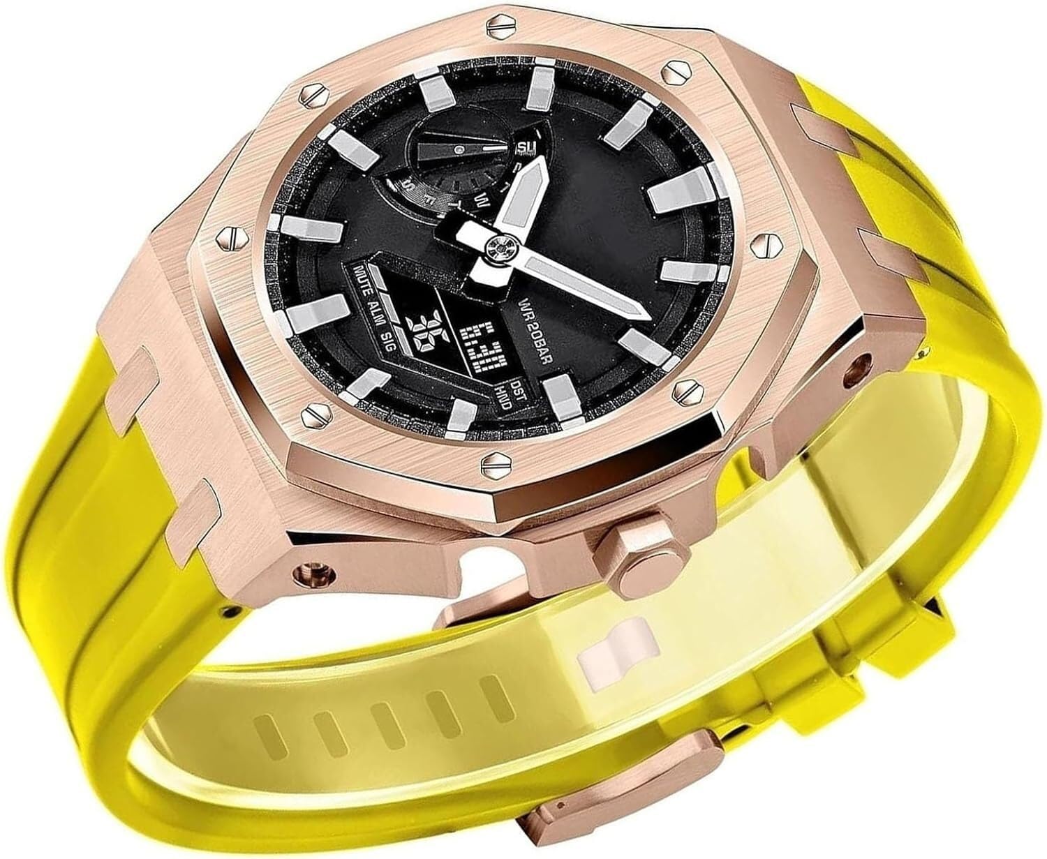 5th Gen Metal Watch Case and Rubber Band Mod Kit，For GM2100 GA2100/GA2110 Retrofit Kit，Stainless Steel Bezel strap For GA2100 Men's Women Watches Modfication Strap Accessories