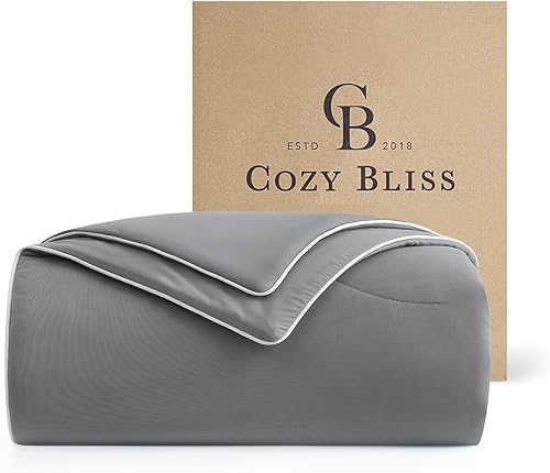 Cozy Bliss Edredón refrescante tamaño Queen de doble cara, mantas refrescantes ultrasuaves para personas que duermen con calor y sudores nocturnos,