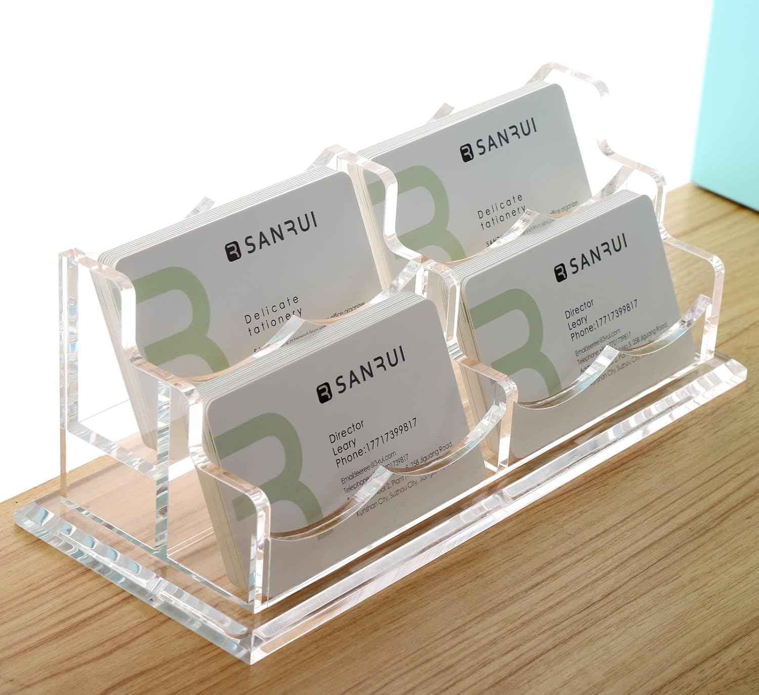 Business Card Holder for Desk，Clear Acrylic Business Card
