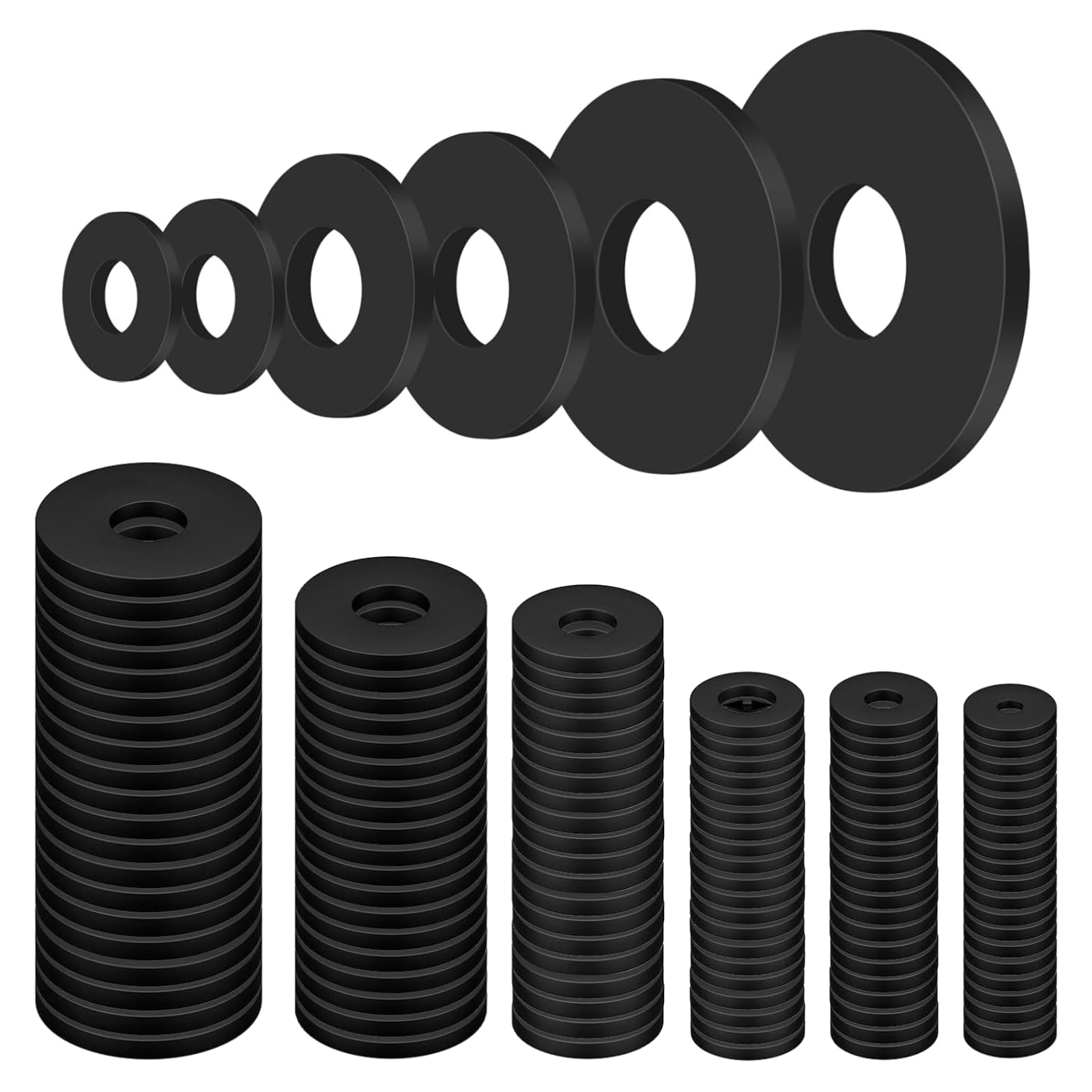 120 Pcs Rubber Washers, 6 Sizes Round Gasket Gasket Assortment