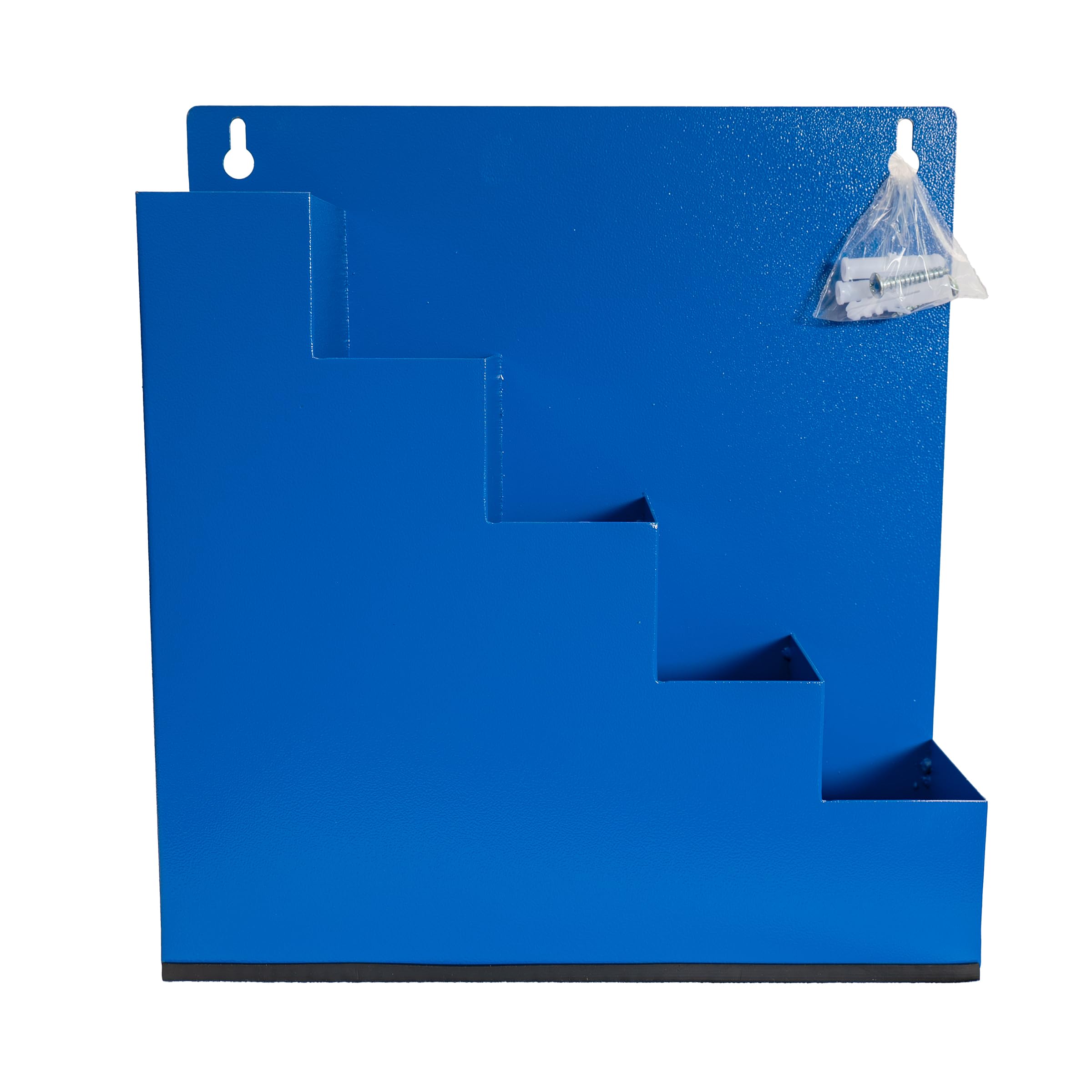 Kabelbinder Ordnungsbox Wandhalter zur Wandbefestigung aus Metall in blau inklusive 2 Schrauben und 2 Dübel- idealer Ordnungshelfer