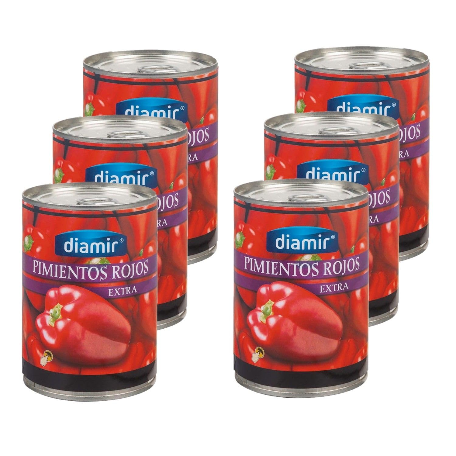 Lot 6x Poivrons rouge entier - Boîte 390g