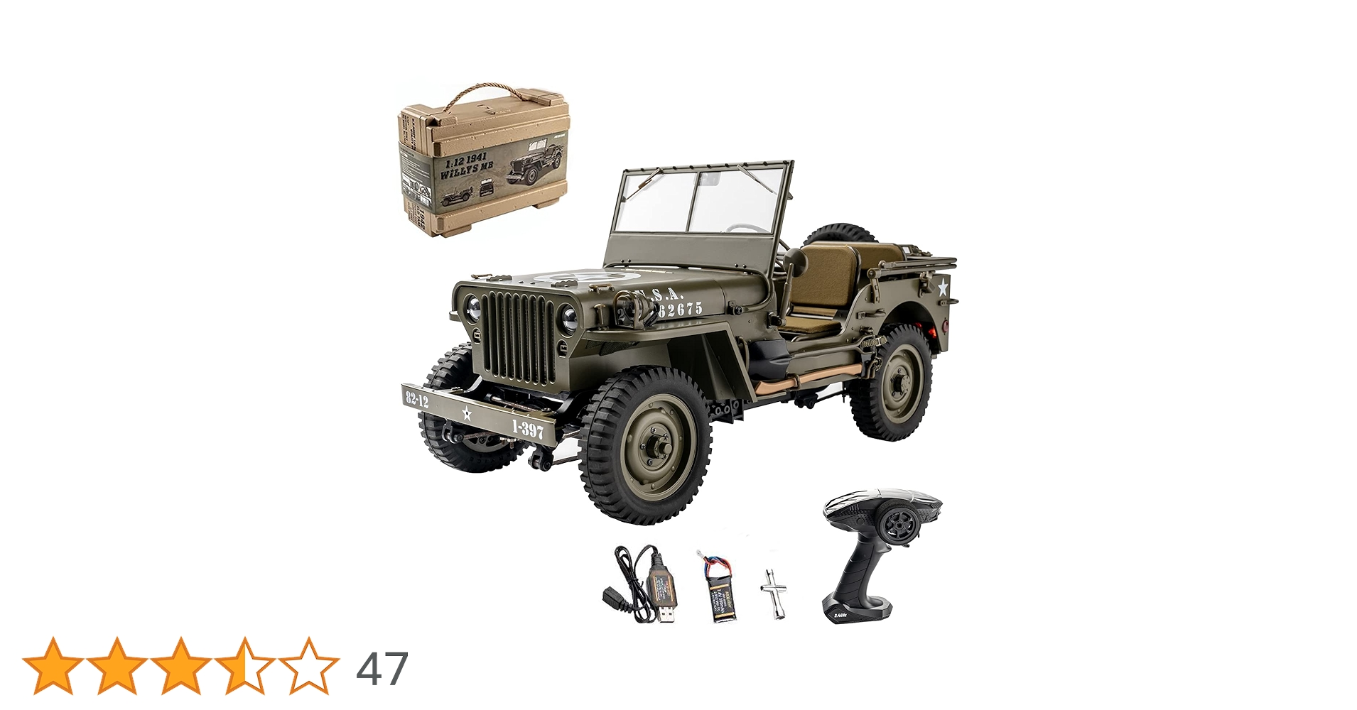 Amazon.co.jp: Fms Rochobby RC 車 1/12 1941 MB スケーラー ウィリス