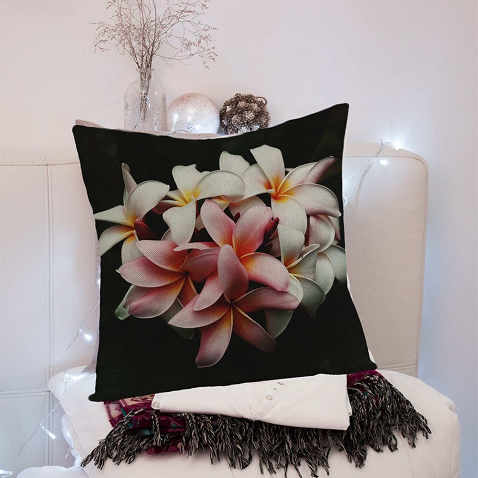 7 fundas de cojín decorativas de 50 x 50 cm, fundas de cojín de lino para sala de estar, sofá