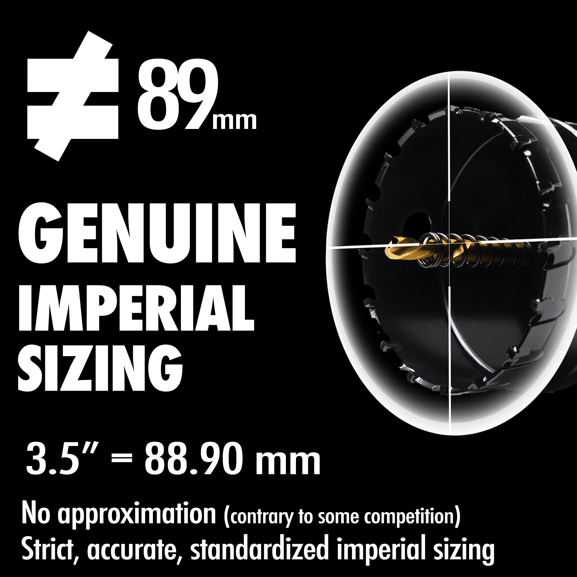 Broca de sierra perforadora con punta de carburo de tungsteno para metal duro, cortador de agujeros de 3.5 pulgadas para chapa, acero inoxidable, hierro, madera, plástico, 88.9 mm