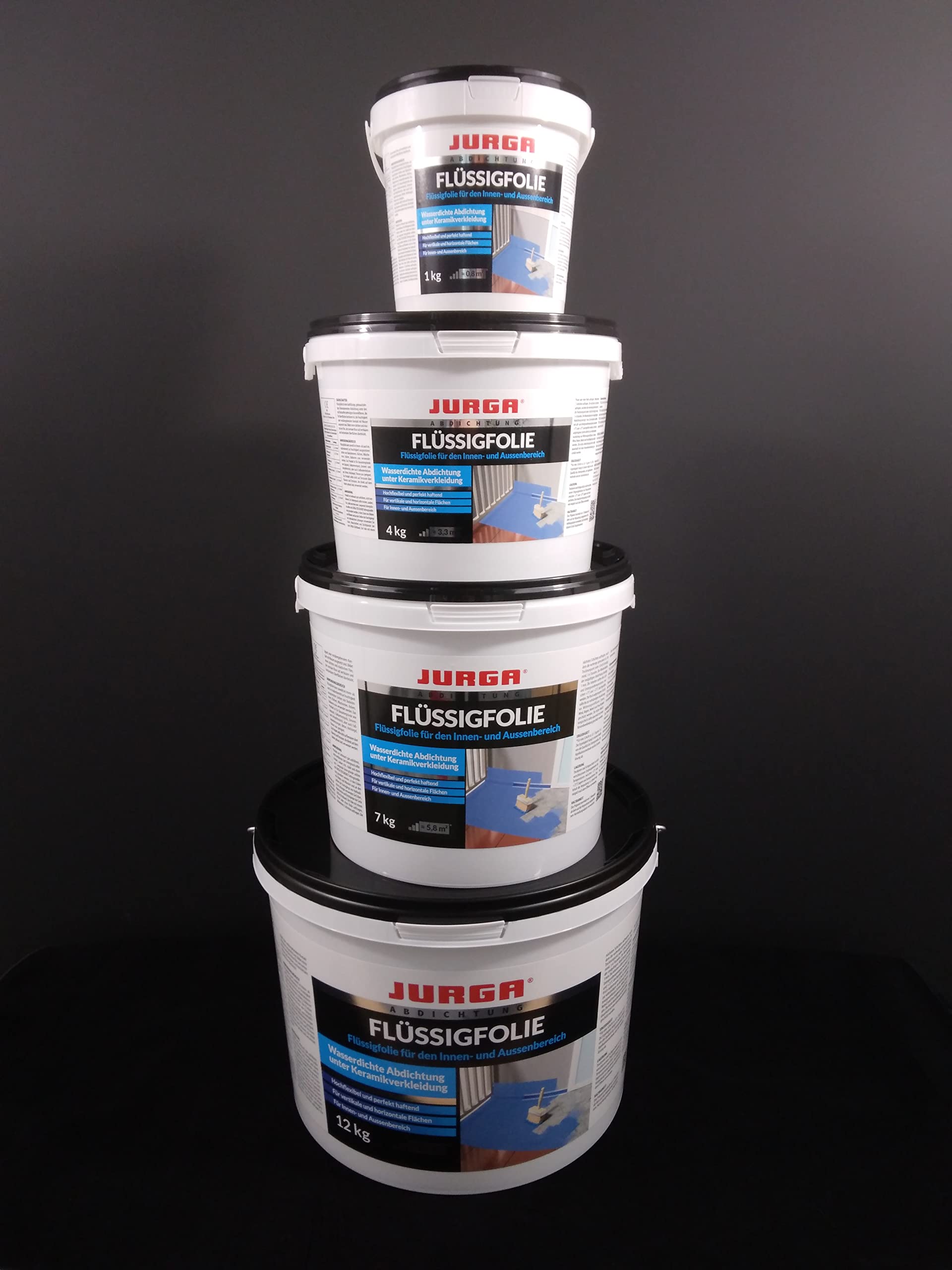 JURGA Pellicola liquida da 12 kg (circa 10 m²), per bagno e doccia, per esterni e interni, impermeabilizzazione del bagno, senza solventi