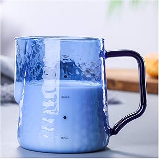 Saucières Coupe de la mousse de lait avec une bouche pointue Coffee Cupe Coupe Mocha Latte Verre Grand Capacité Chaussure Médicole Pichet haute température résistant à la température 500ml Pichet à la