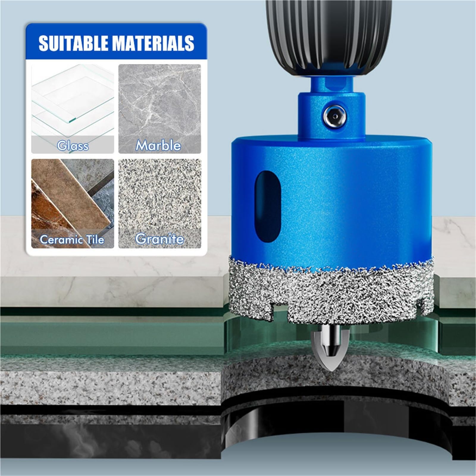 1pc 18-110MM Diamond Coated Drill Bits Set Ceramic Tile Hole Saw With Position Drill For Glass Marble Granite Stone Porcelain(90mm)