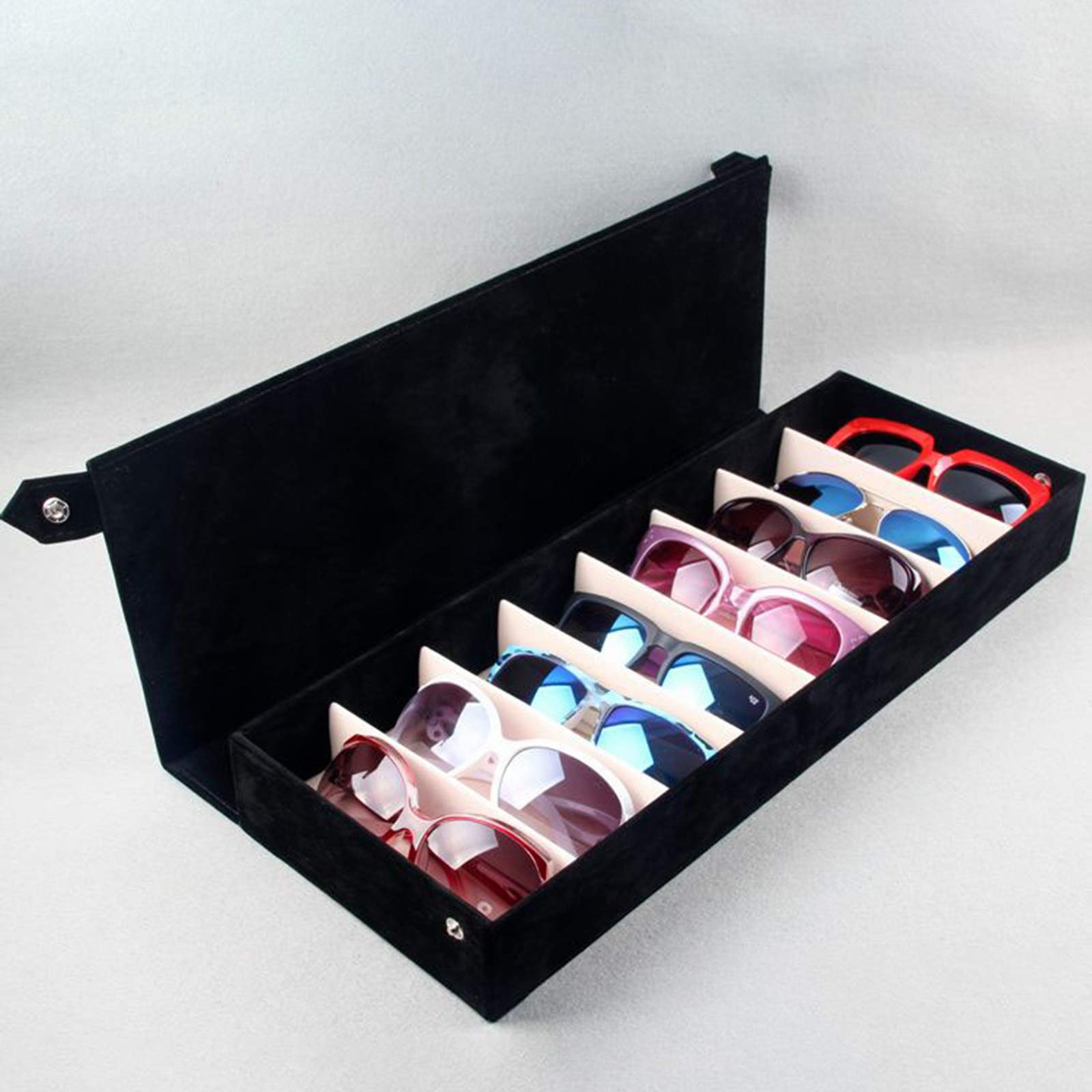 Étuis à lunettes, étui à lunettes de soleil, boîte de rangement for lunettes, boîte de protection for lunettes de soleil, multifonction, grande capacité, peut stocker 8 paires de lunettes, protège les