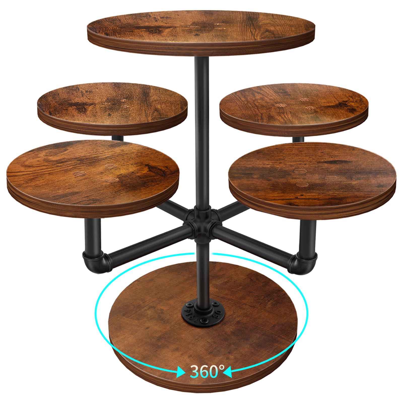 Cupcake Stand, 360° Rotatable Cupcake Stand for 50 Cupcakes Rustic Cake Stand Dessert Table Display Set Tiered Tray Stand for Party Wedding Birthday Baby Shower