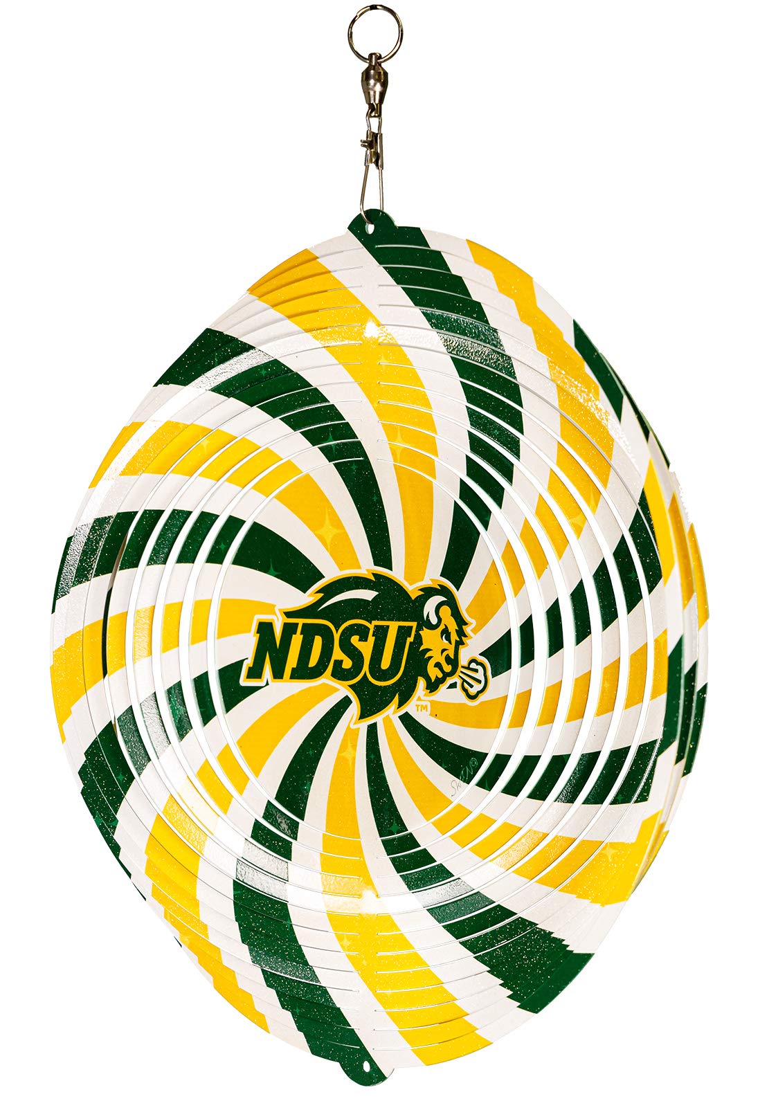 SWEN Products North Dakota State University NDSU Bison Swirly Metal Wind Spinner (Multi)