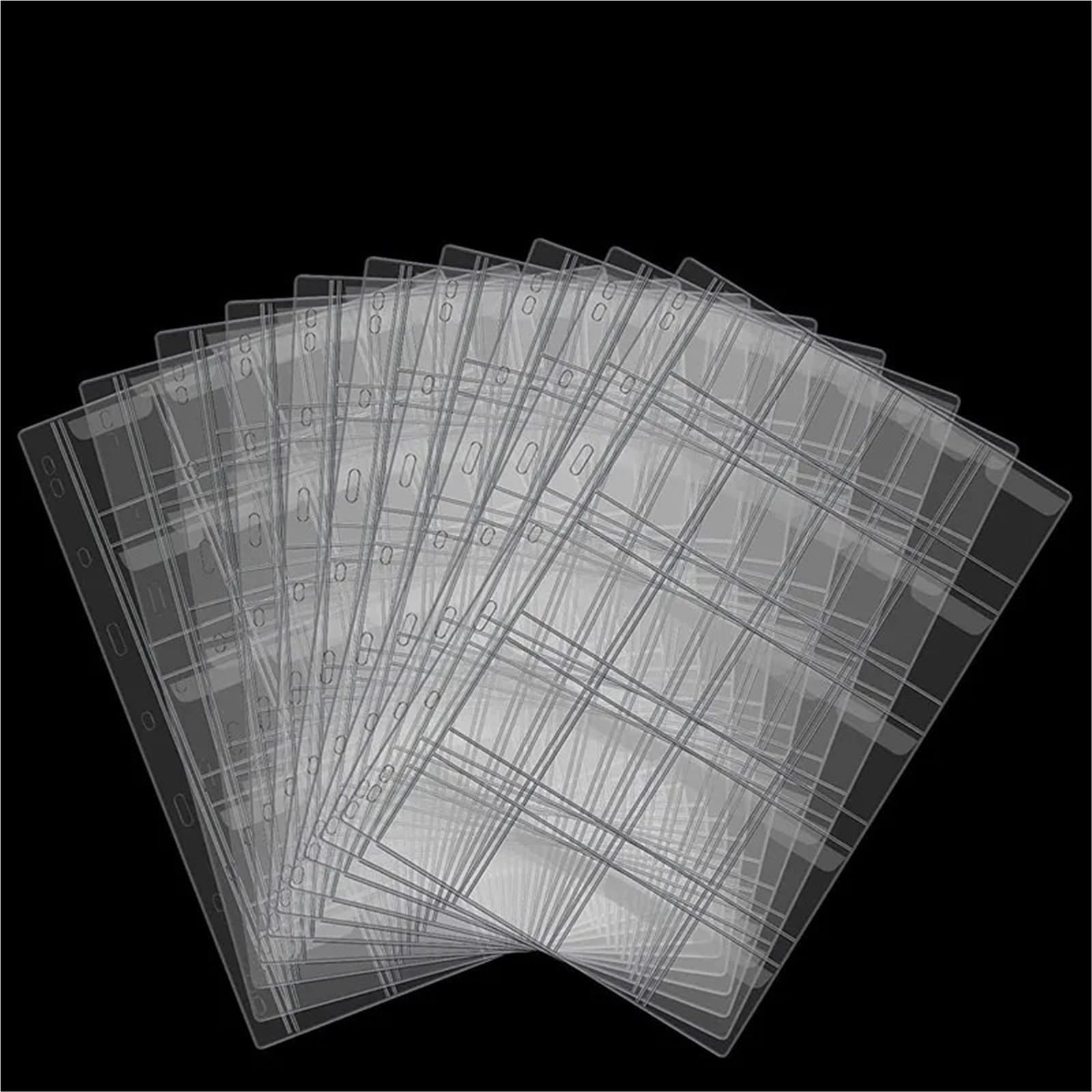 Album Monedas 6/9/12/20/30/42 Pocket Coin Pages 10PCS 20PCS Plastic Holders Stamp Collector Supplies for Currency Collection(20pcs-20 Grids)