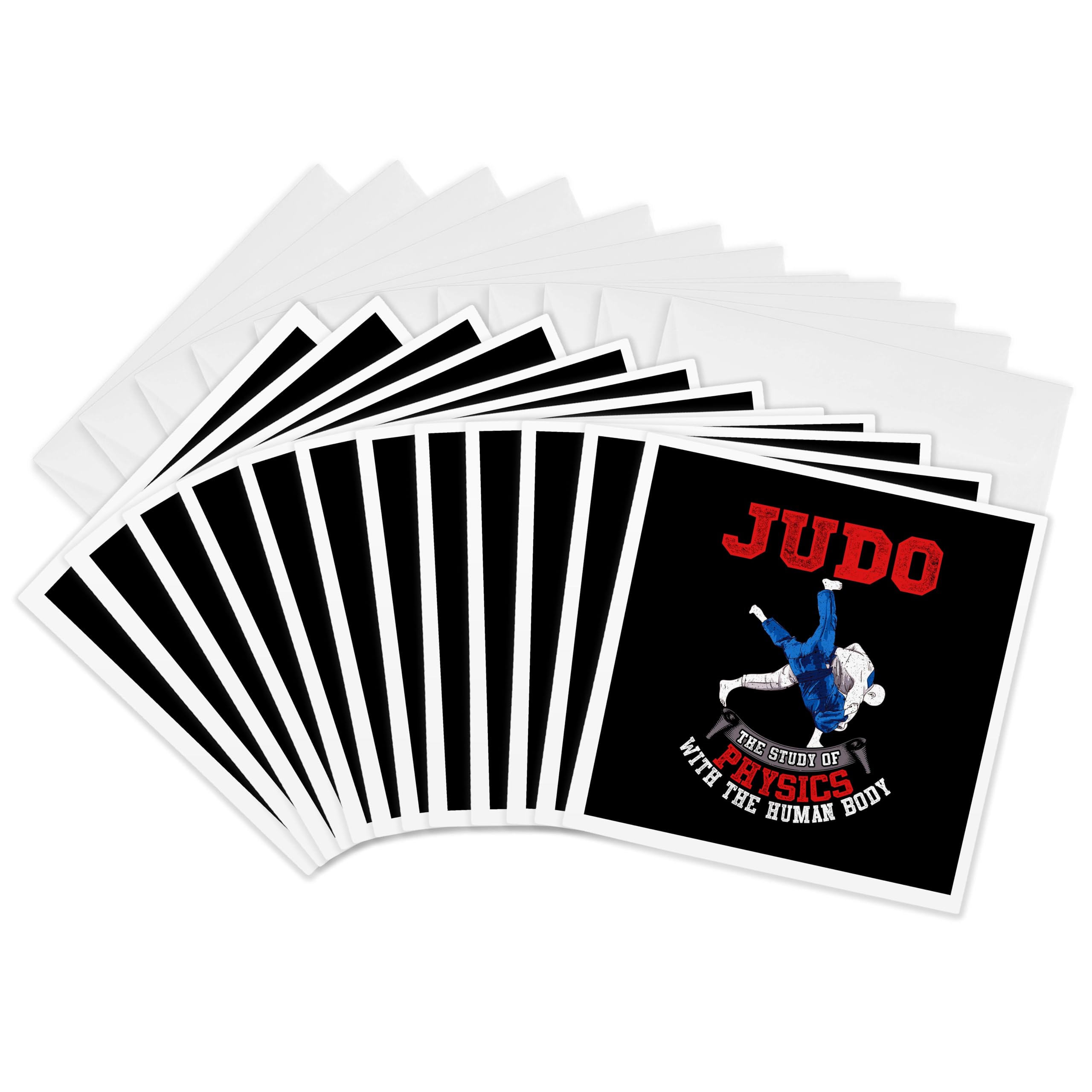 3dRose Greeting Cards - Judo the Study of Physics with the Human Body - 12 Pack - Sport