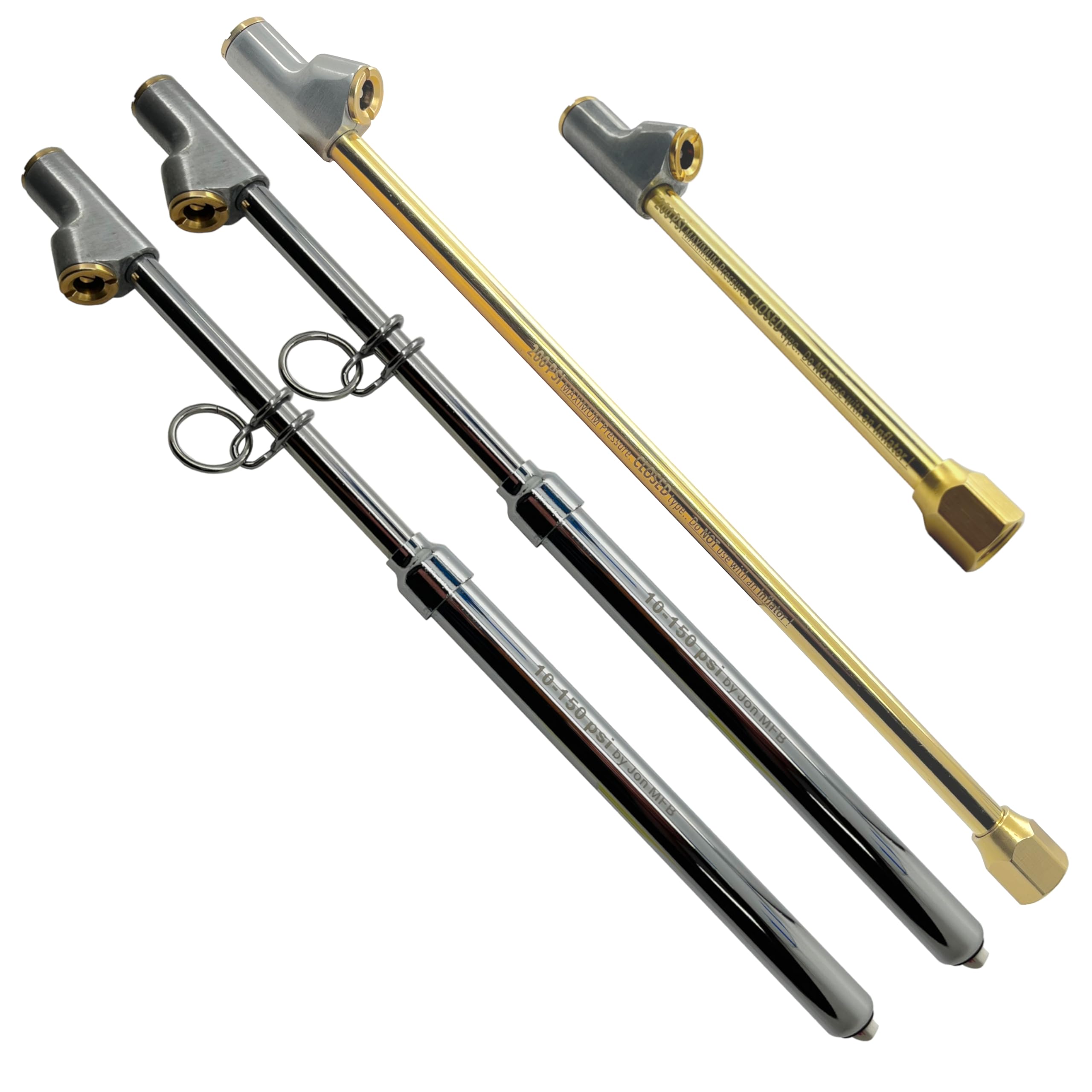 10-150psi Air Gauges and Long and Short Extended Air Chucks Bundle.