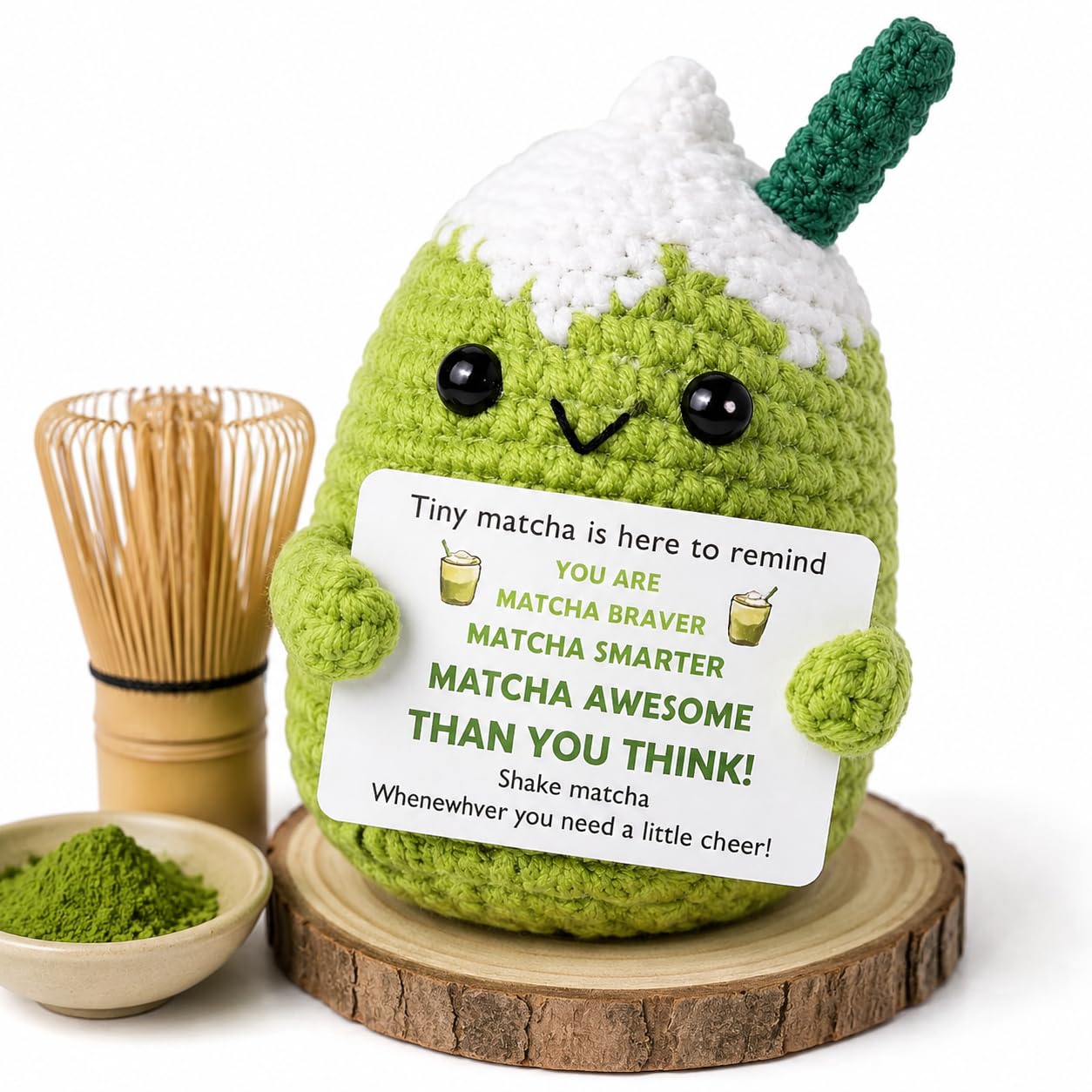 Gryphix Matcha Green Crochet Doll Handmade Emotional Support Ornament — image 1