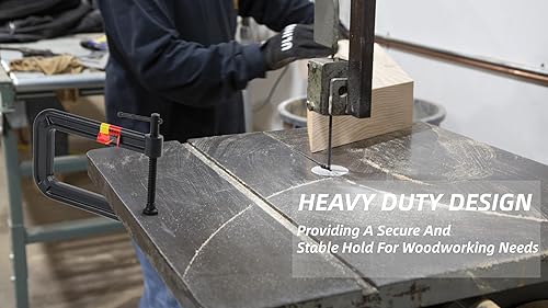 Miniatura 5 de Abrazadera en U de garganta profunda resistente, abrazadera C de alcance profundo de acero, abrazadera versátil con mango en T para freno,