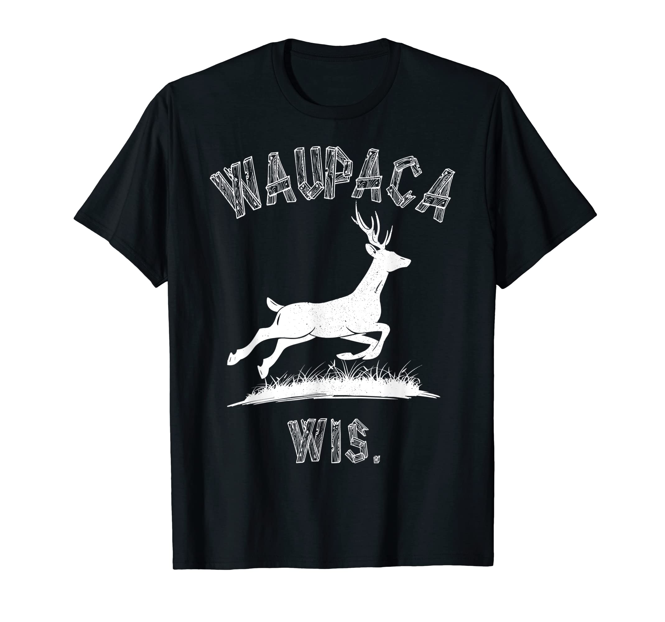 Trendy ApparelWaupaca Wisconsin Deer Over Grass T-Shirt