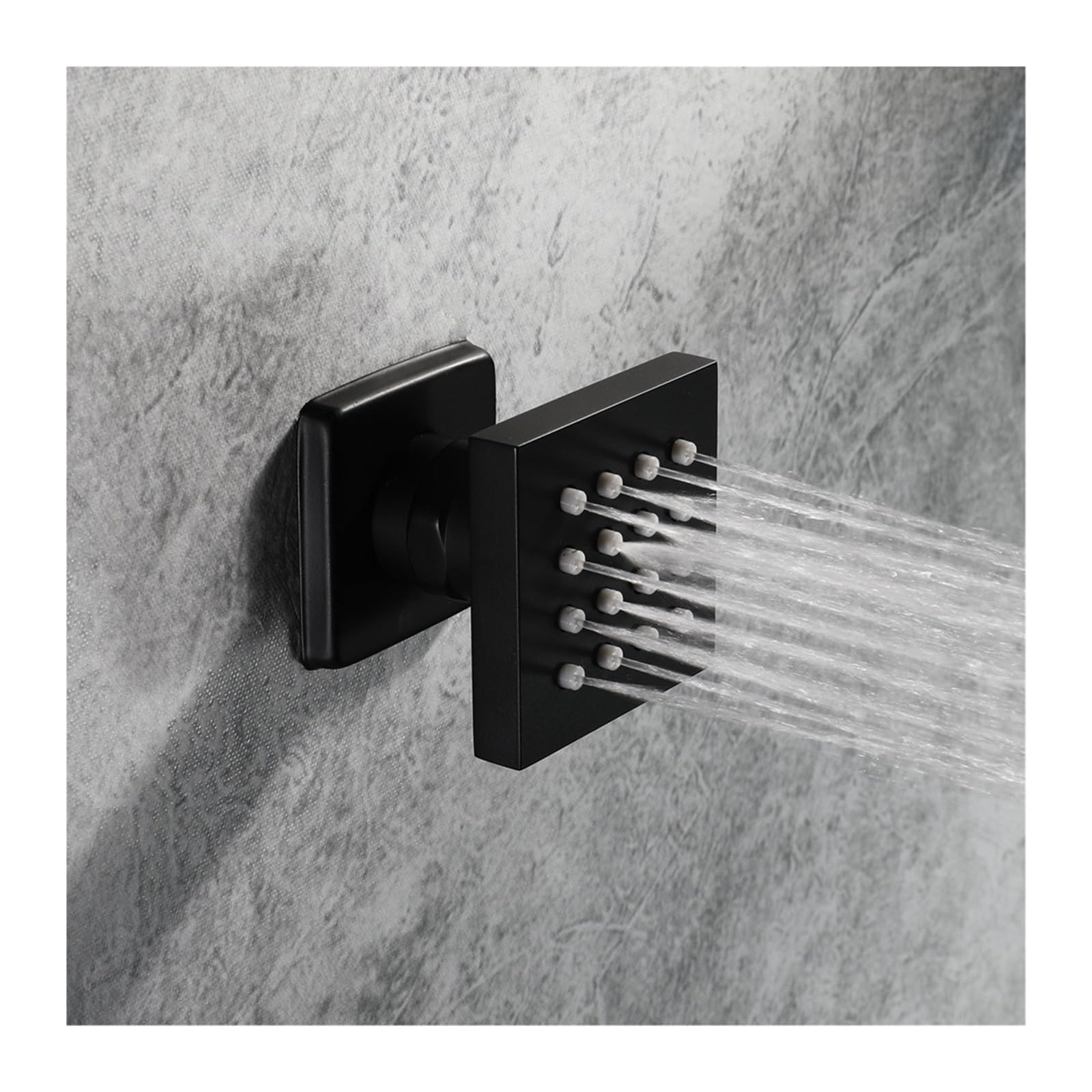 Set di sistemi doccia di lusso neri ， Soffione doccia a LED con soffione a pioggia ad alto flusso d'acqua Pannello doccia con altoparlante for musica ， Miscelatore termostatico Rubinetto in ottone(Sty