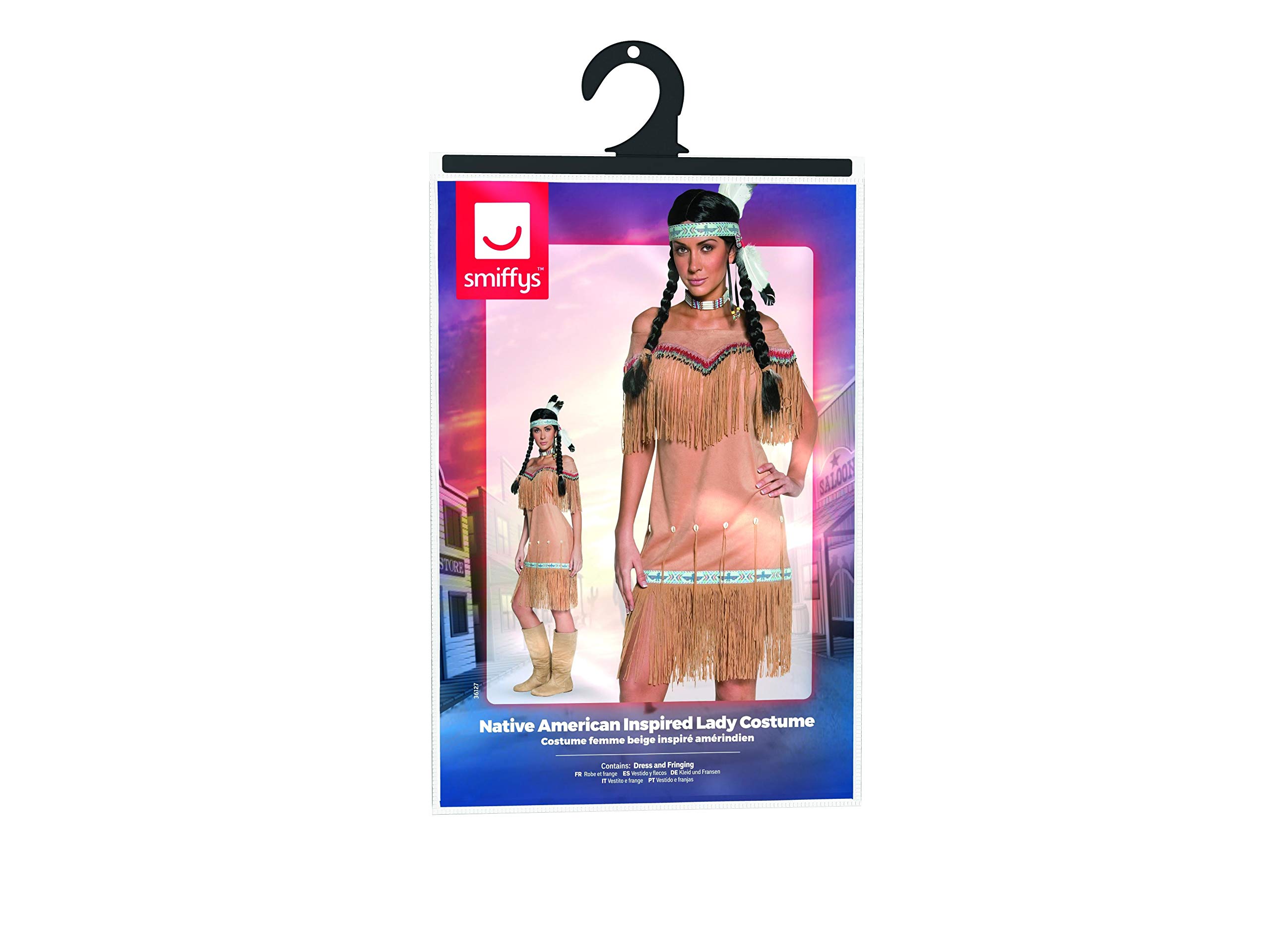 Smiffys Déguisement Femme Indienne Western, Robe à franges, Western, Serious Fun, 36127