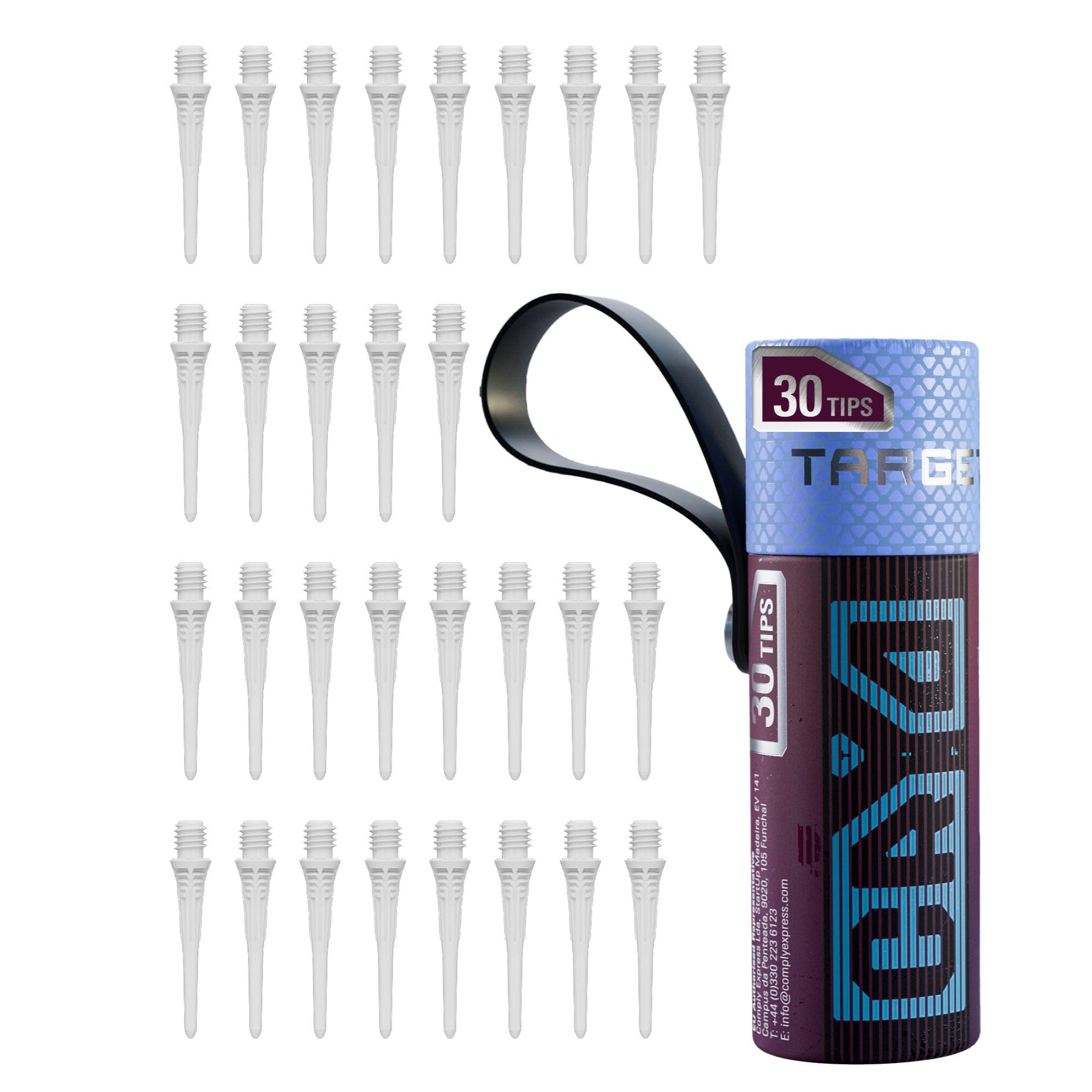 Target Darts Cryo Punta Morbida Multipack Set 30 Punte Bianco/Nero Filettatura 2BA