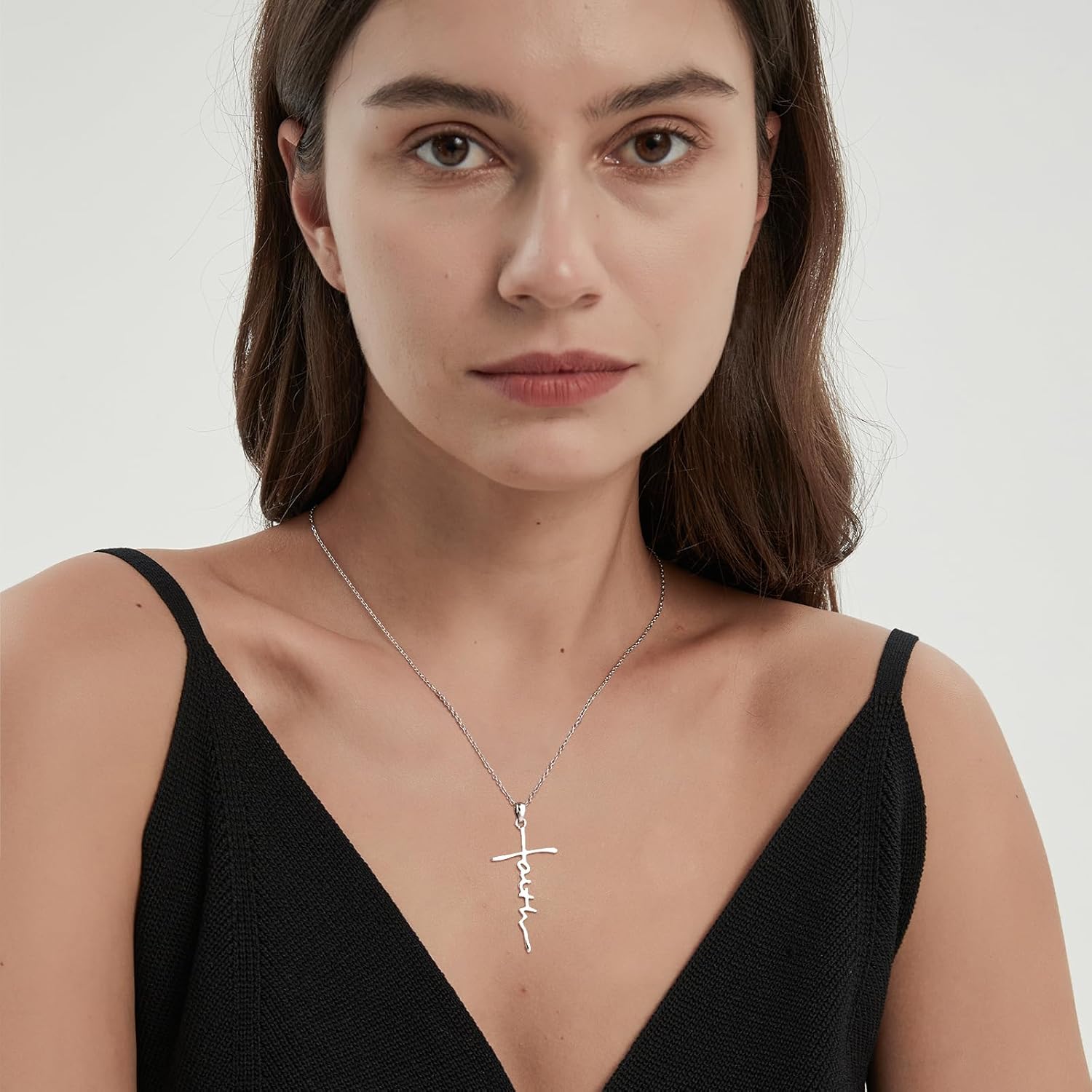 Faith Necklace for Women Stainless Steel Infinity/Cross Pendant Necklace Christian Religious Jewelry Gifts for Women Mom Wife Birthday - Image 2