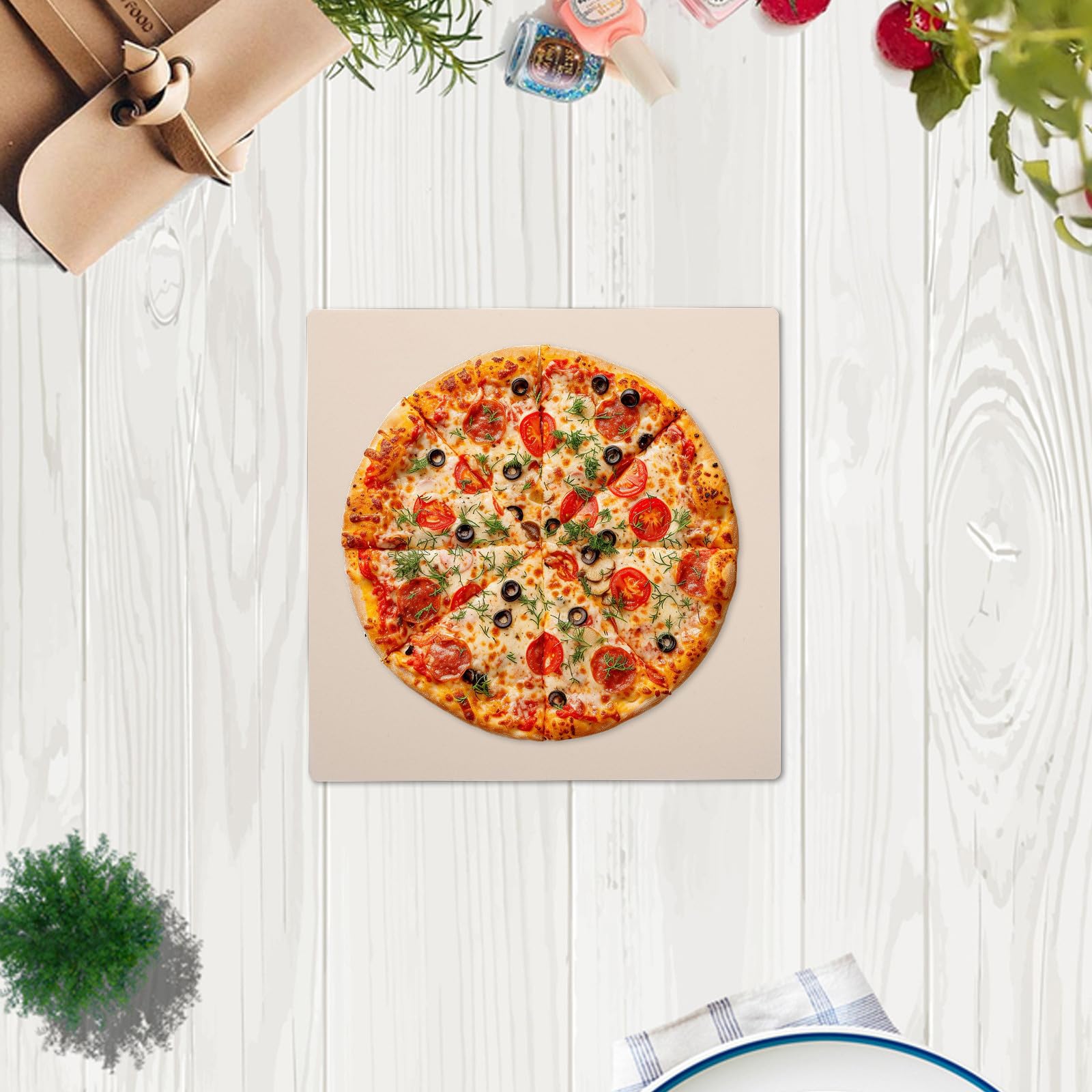 Plaque de cuisson en pierre à pizza pour barbecue et four, 30,3 cm / 12 pouces. Idéale pour réaliser des pizzas croustillantes, du pain artisanal, et parfaite pour les fêtes et les