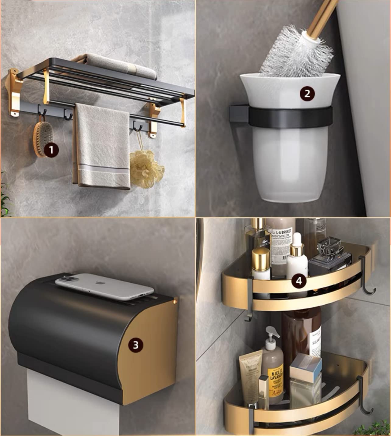 LIMOS Bathroom Accessories (4 Pieces)