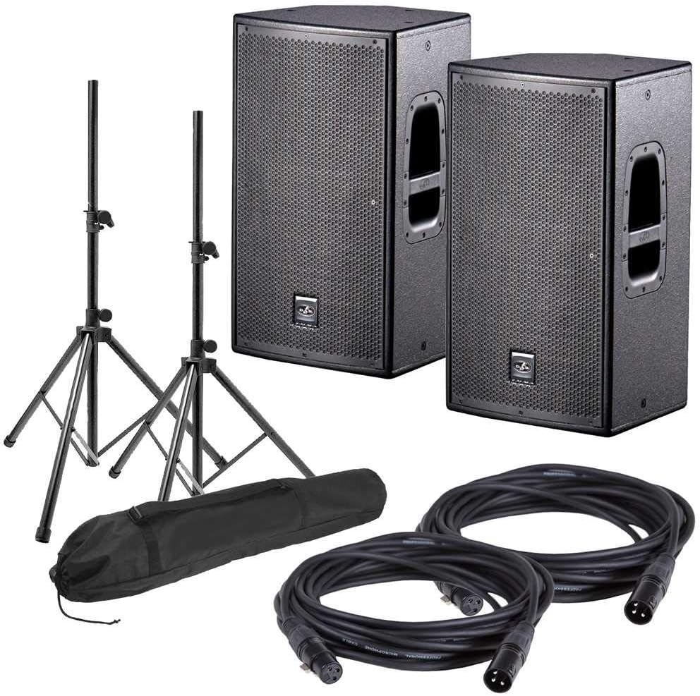 DAS Action 12A Powered Speakers w/ Stands & Cables