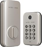 Wyze Auto-Lock Bolt, Fingerprint Unlock with Keypad, Electronic Entry Door Smart Deadbolt Lock, IPX5 Weatherproof, Easy Installation, Satin Nicke