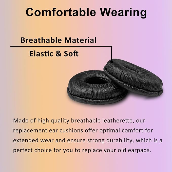 Almohadillas para auriculares de repuesto de 50 mm para Plantronics y Jabra, paquete de 4 piezas, color negro miniatura 5