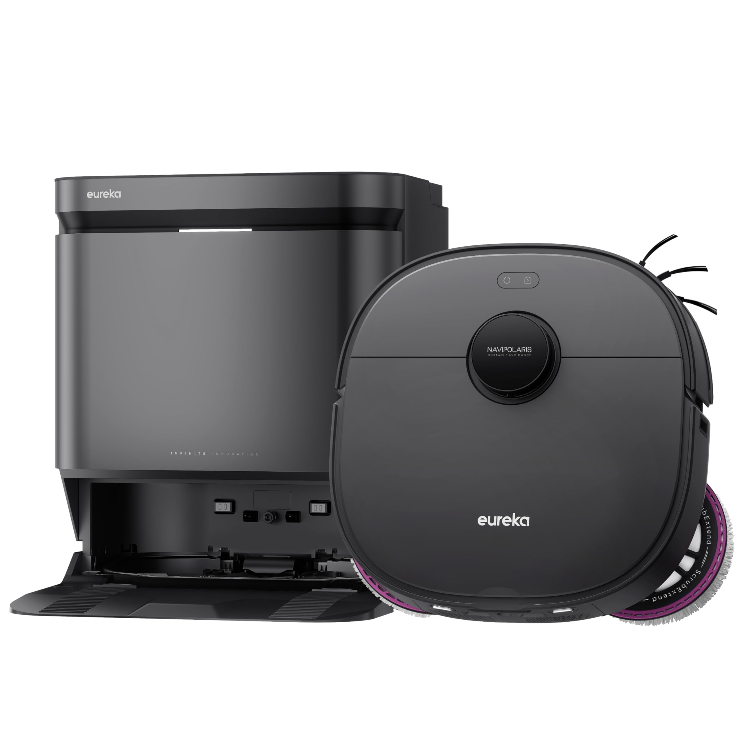 Robot aspirateur laveur Eureka J15 Evo Ultra GEN2 avec sa station auto-nettoyante