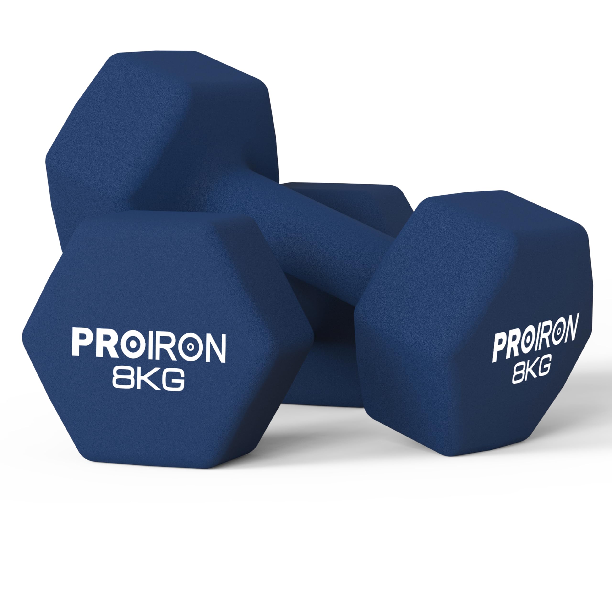 PROIRON Anti-Slip Hex Neoprene Dumbbell for Women Men Gym Home Exercise Arm Hand（ 1kg 1.5kg 2kg 3kg 4kg 5kg 6kg 8kg 10kg）
