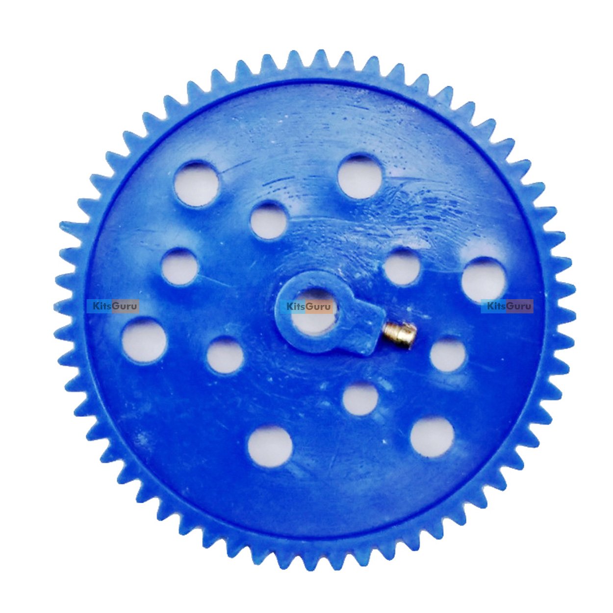 Thin Plastic Spur/Pinion Gear Large - Blue - 65mm Dia - 6mm Circular Centre Hole- 60 Teeth KG472 KitsGuru