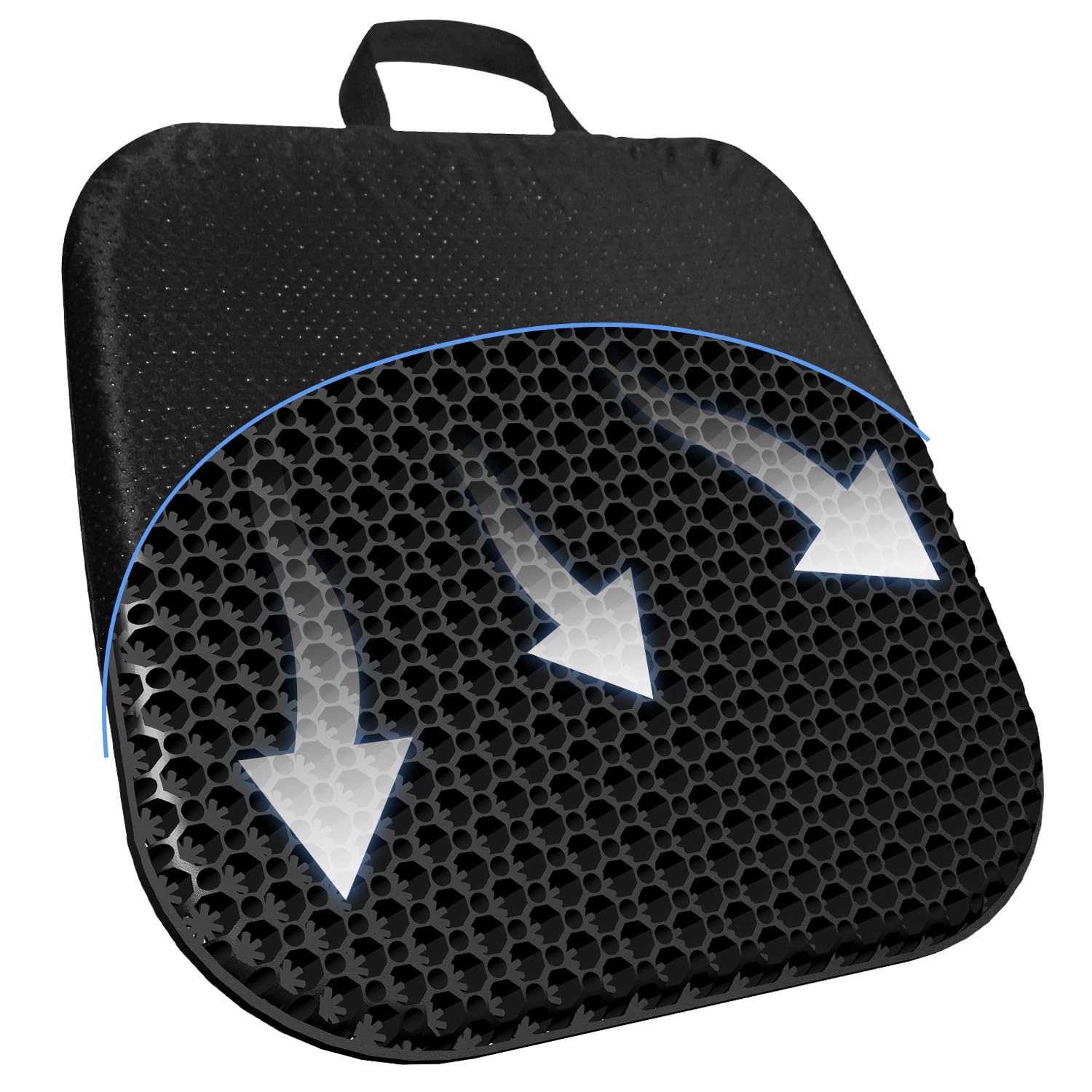 Gel Seat Cushion for Long Sitting With handle-Large & Thick & Soft & Breathable-Gel Cushion for Wheelchair, Gel Chair Cushion for Hip Pain, Gel Seat