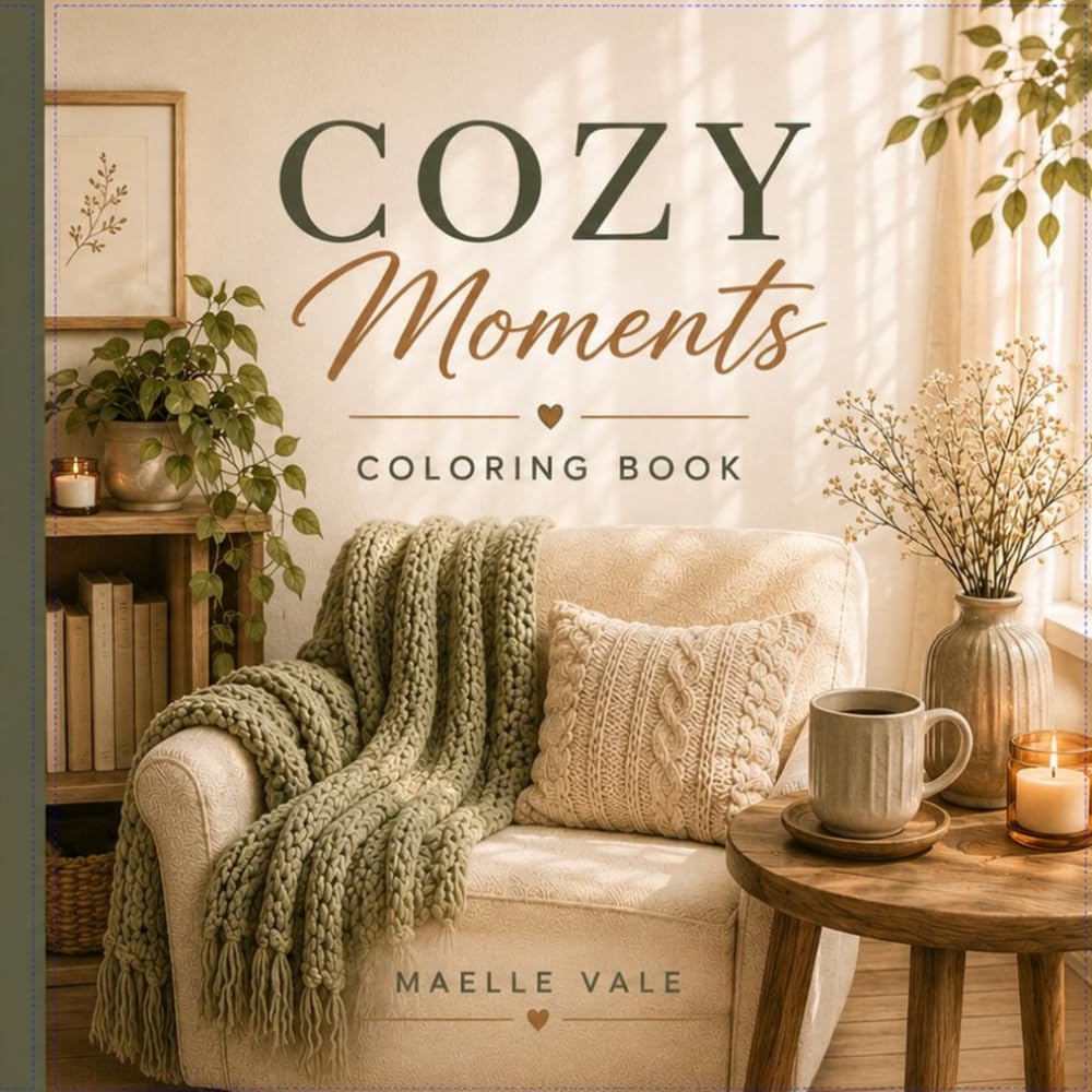 Cozy Moments: Relaxing Cozy Spaces Coloring Book