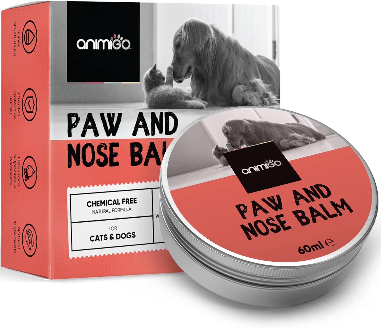 Dog paw balm and nose balm 60ml Natural Lick Safe, Paraben & Cruelty