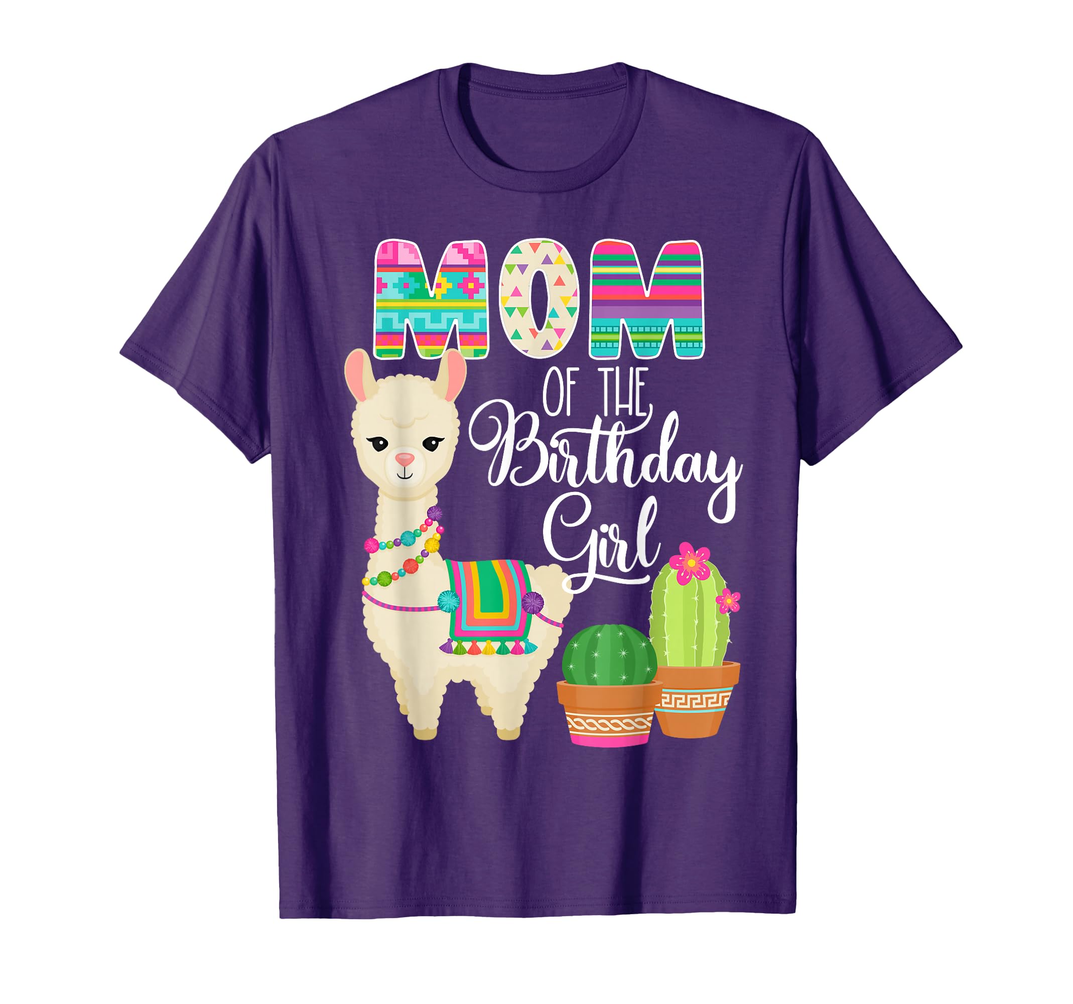 Llama Birthday Mom Of The Birthday Girl Farm Llama Birthday T-Shirt