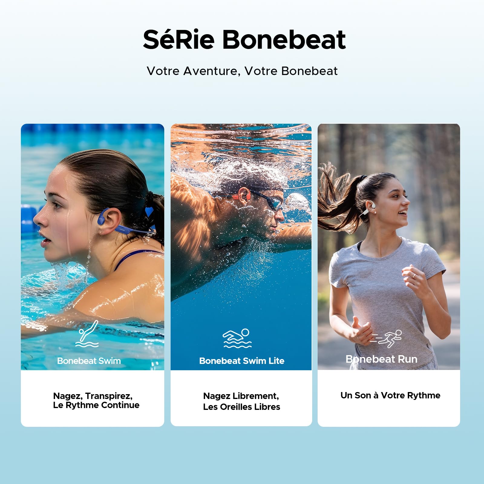 Casque à Conduction Osseuse,Étanche IP68 Écouteurs pour la Natation,10 Heures,Bluetooth 5.4 sans Fil 32 Go de Stockage,Mode MP3 Convient pour Le Cyclisme,La Natation et Le Fitness(Black)