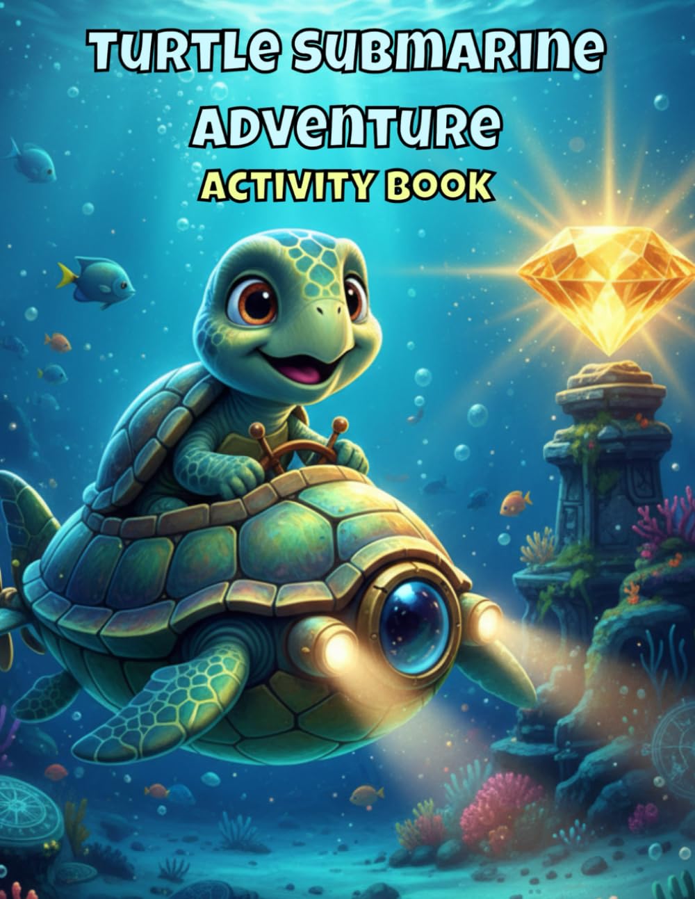 Turtle Submarine Adventure Activity Book for Kids Ages 4–8: Ocean Mazes, Coloring Pages & Underwater Story Fun