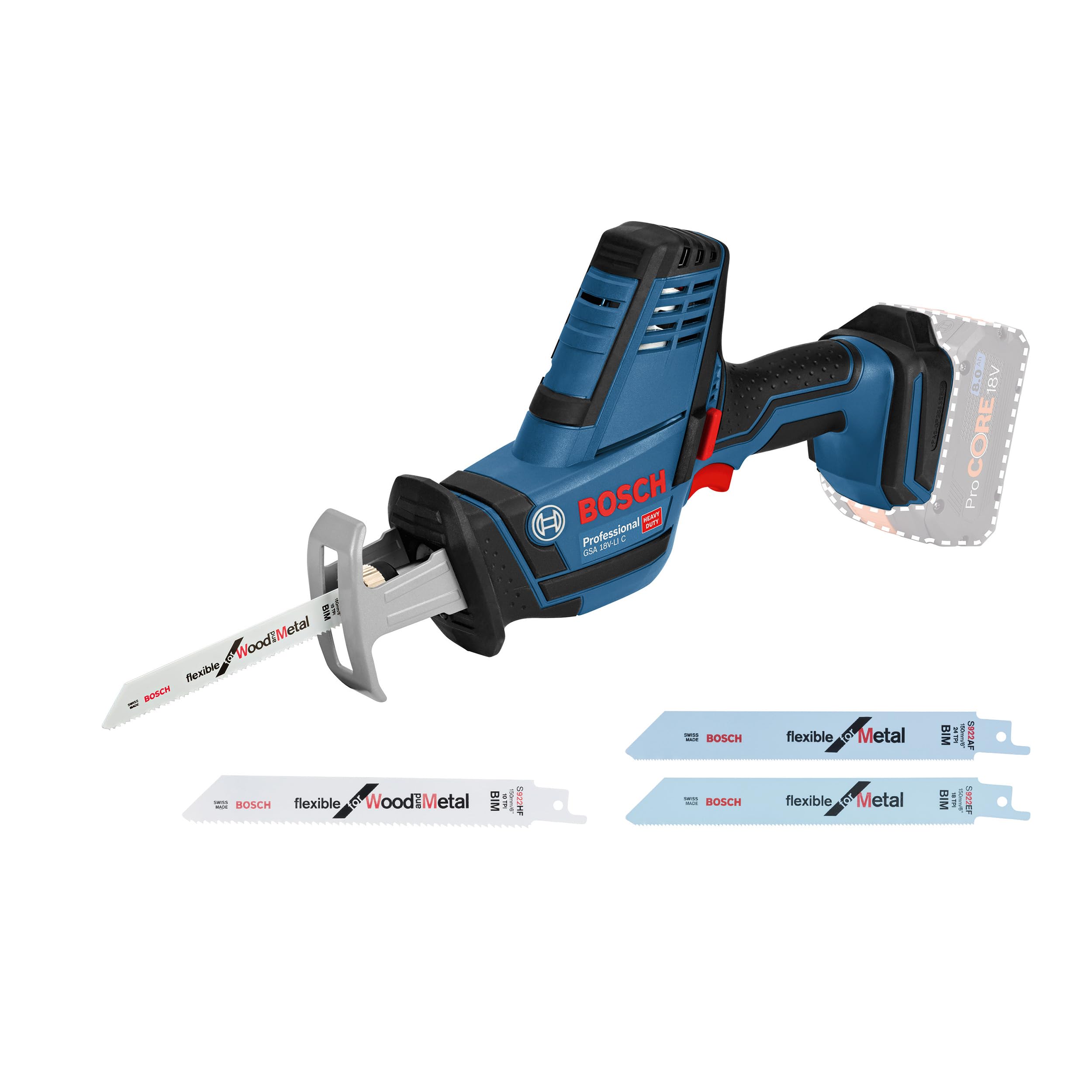 Bosch Professional 18V System Akku Säbelsäge GSA 18 V-LI C (Kompaktversion)