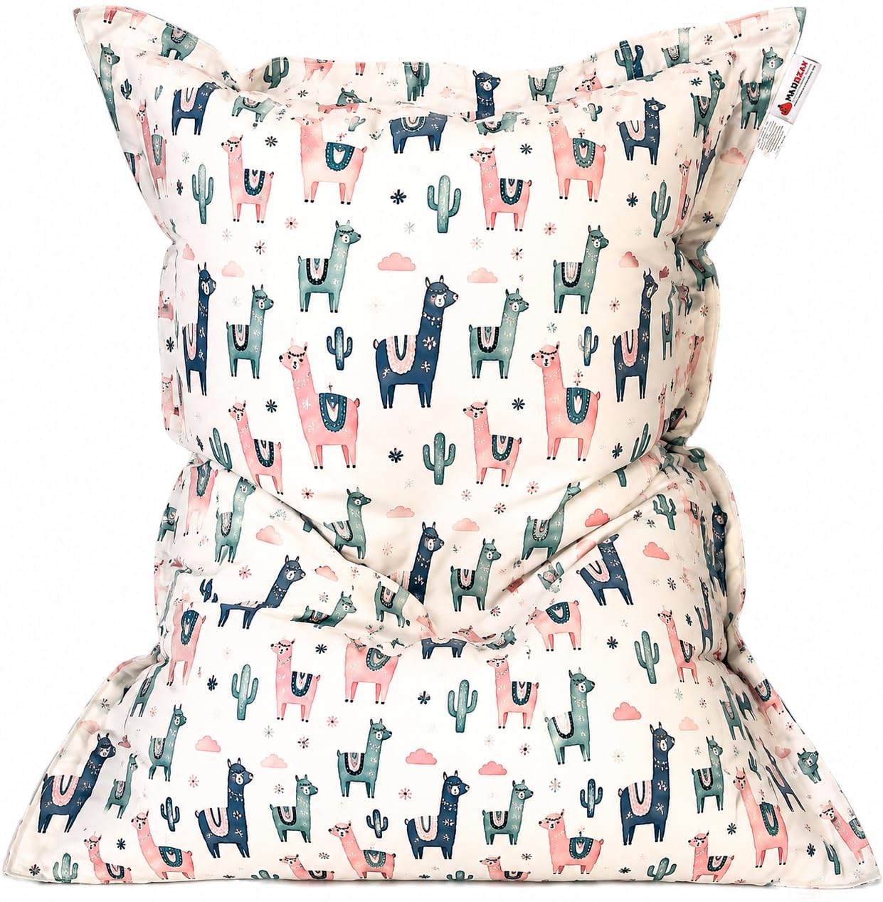 MaxiBean Large Bean Bag Chair for Kids and Children - Gaming BeanBag Cushion with Filling Beans Included, for Living Room, Bedroom, Garden and Outdoor Use Weather Resistant - Little Llama Friends