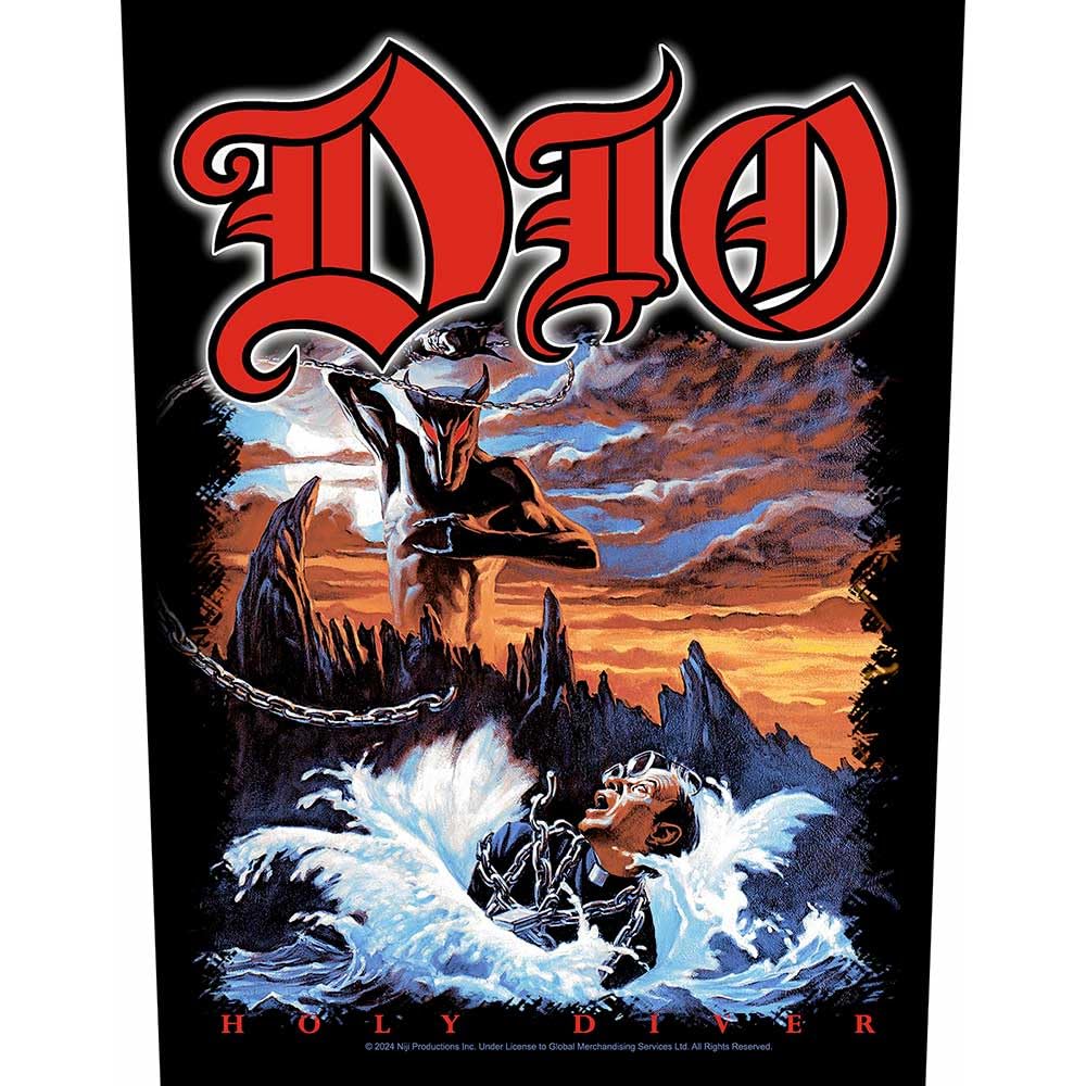 Dio - Parche para la espalda (36 x 29 cm), diseño de Holy Diver, Negro , Talla única