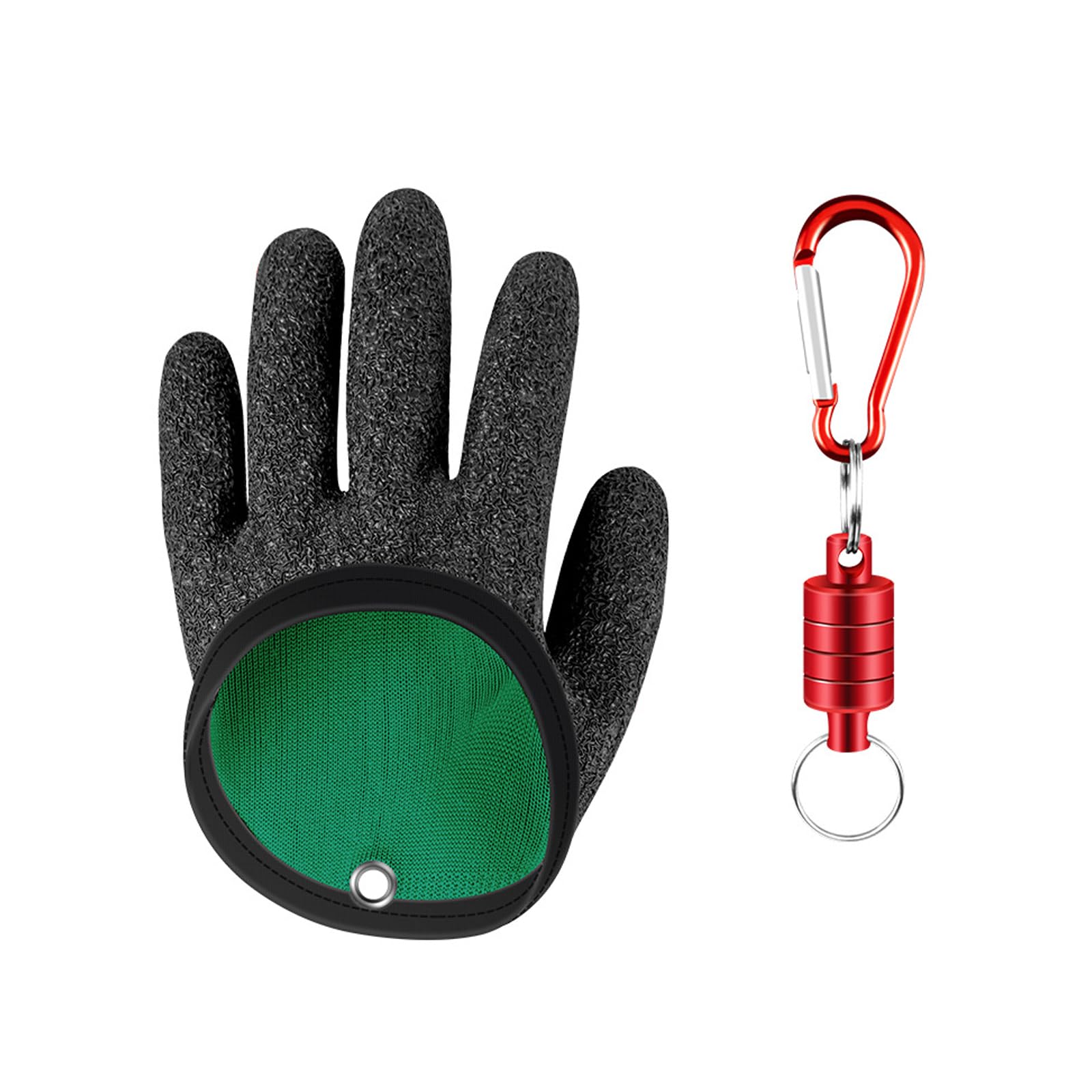 ACONDE Guantes de pesca resistentes a las picaduras, guantes de pesca con cierre magnético, guantes de pesca impermeables, para el manejo seguro de lucios, lucioperca, mano izquierda