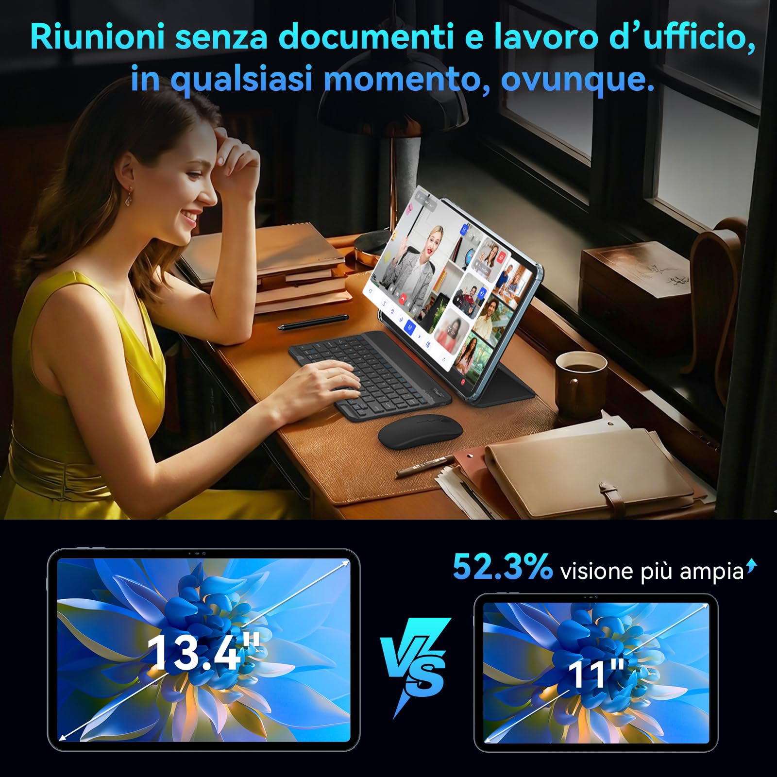 OSCAL PAD 200 Tablet 13.4 Pollici 120Hz Display Tablet Android 16, 24GB RAM+128GB ROM(TF 2TB) Octa-Core, 8300mAh/18W, 16MP+8MP, Doppio SIM 4G LTE+5G WiFi/Gemini AI/Widevine L1/OTG/BT5/FACE ID/GPS