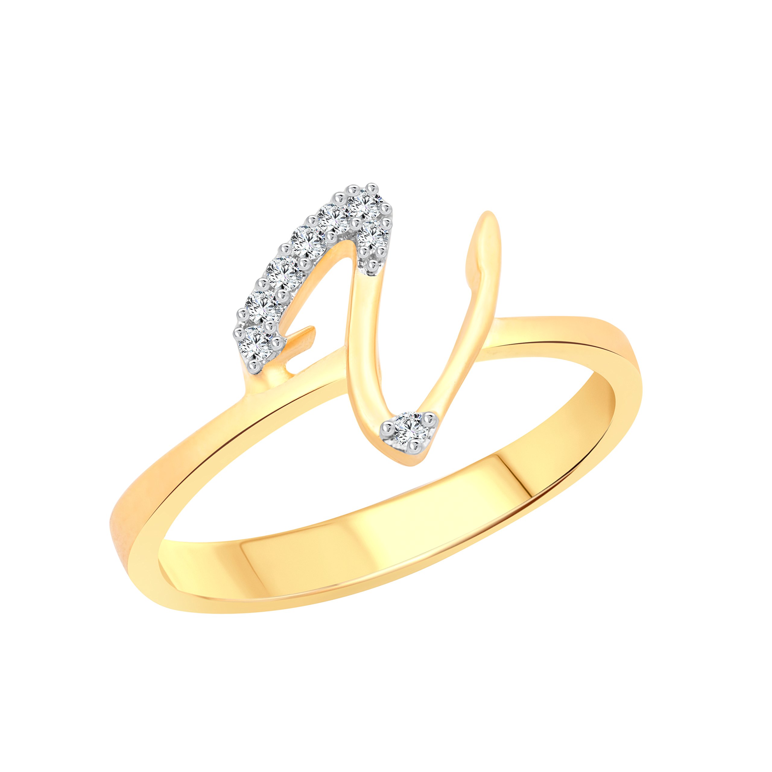 Vighnaharta valentine day gift valentineday gift for her gift for him gift for women gift for men Initial V Letter (CZ) Gold and Rhodium Plated Alloy Ring for Women and Girls- [VFJ1186FRG10] (B09TWT5T3Z) Amazon Price History, Amazon Price Tracker