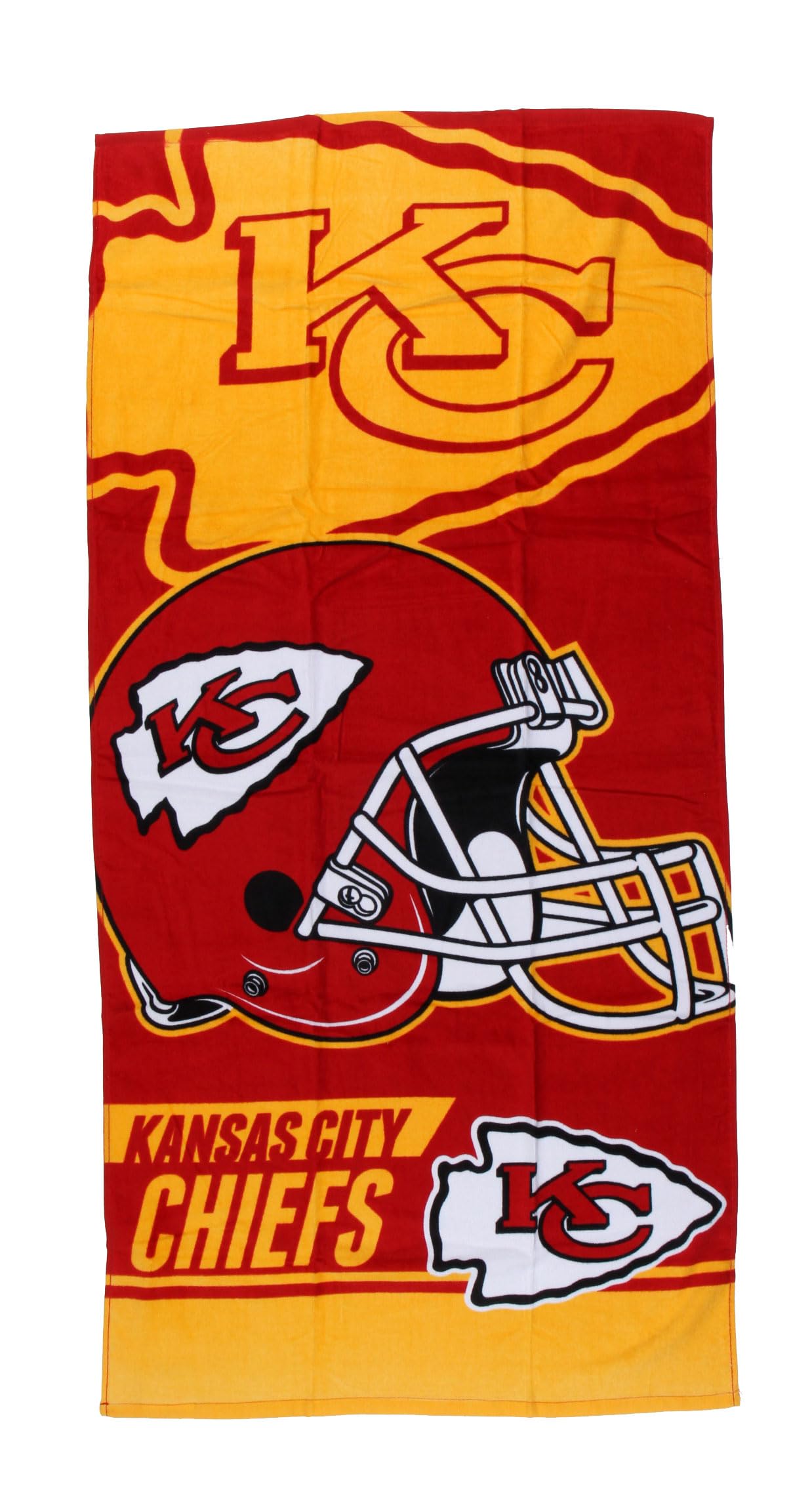 BUYYOURTIES TWL-17 - Luxurious - Licensed Football Team Kansas City Sports - 100% Cotton Velour Beach Towel – Soft, Absorbent, and Stylish!
