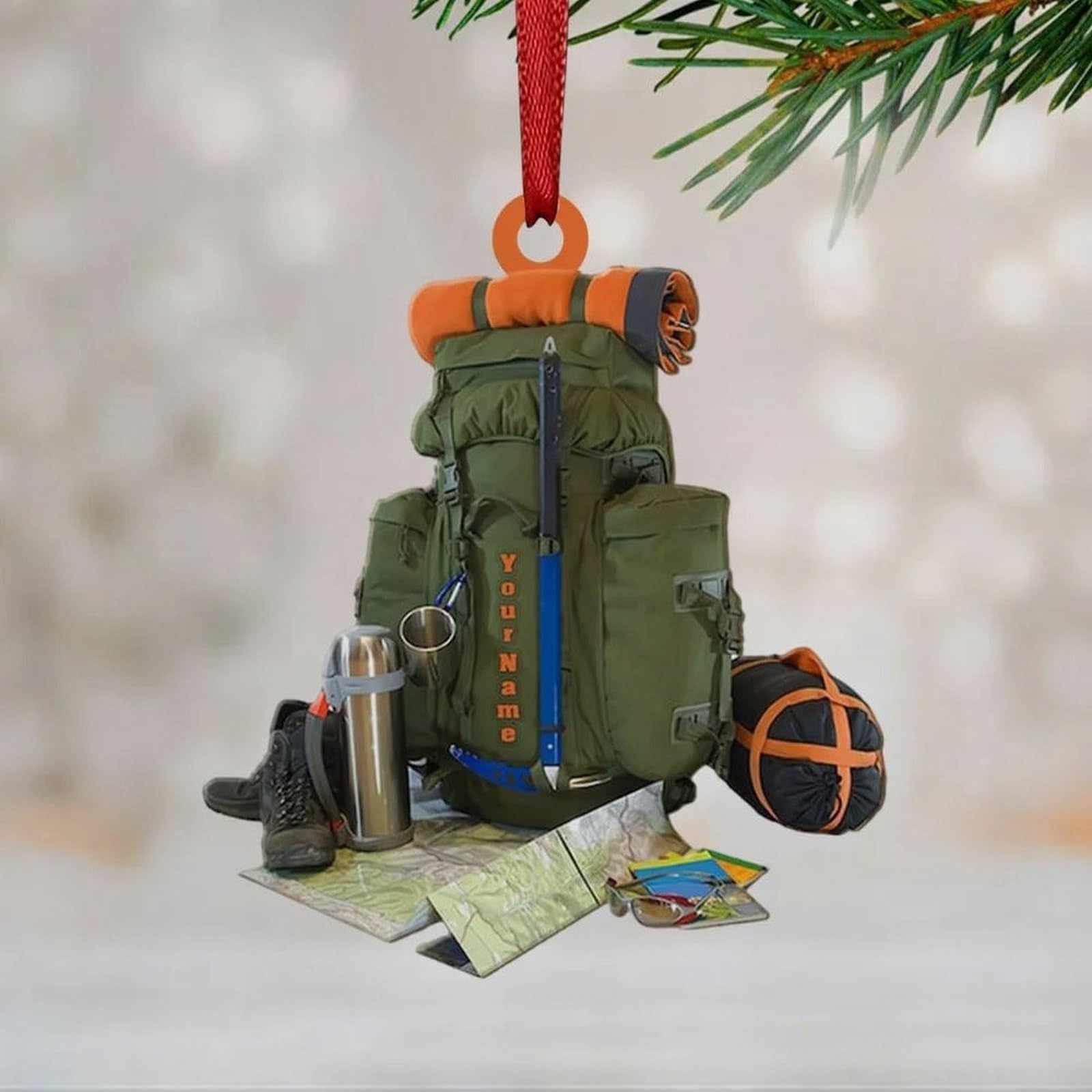 Luckluccy Style-4 Personalized Hiking Acrylic Ornament For Christmas,Camping Lover Keepsake,Gift For Hiking Club And Lovers