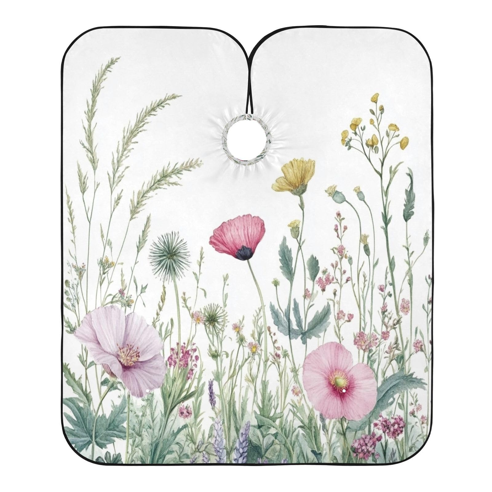 Kigai Hair Cutting Cape for Men & Women Wildflowers Poppy Waterproof Barber Cape Professional Hairdressing Salon Styling Cape with Adjustable Closure Snap