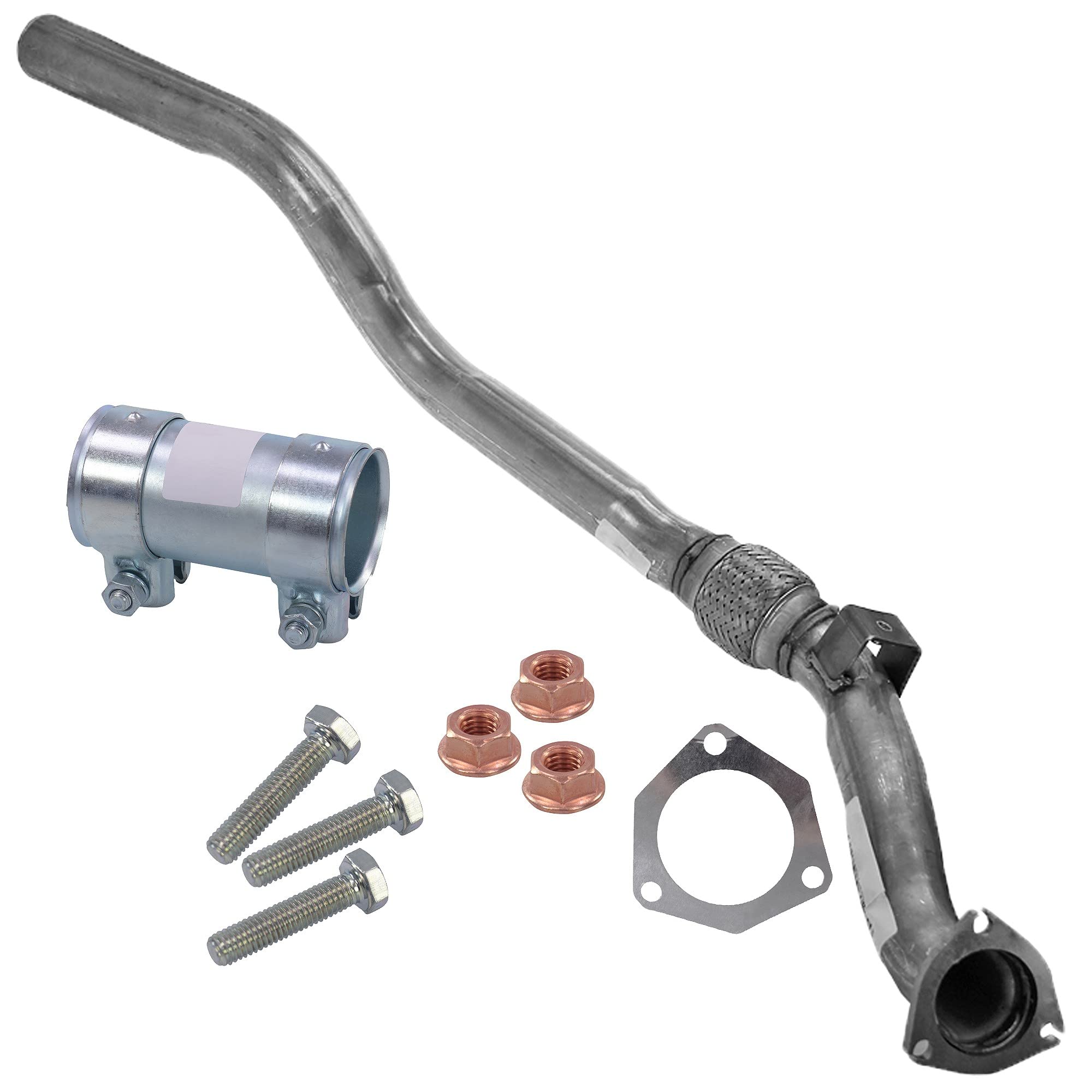 1x Tubo de escape con material de montaje 1 conector de tubo de